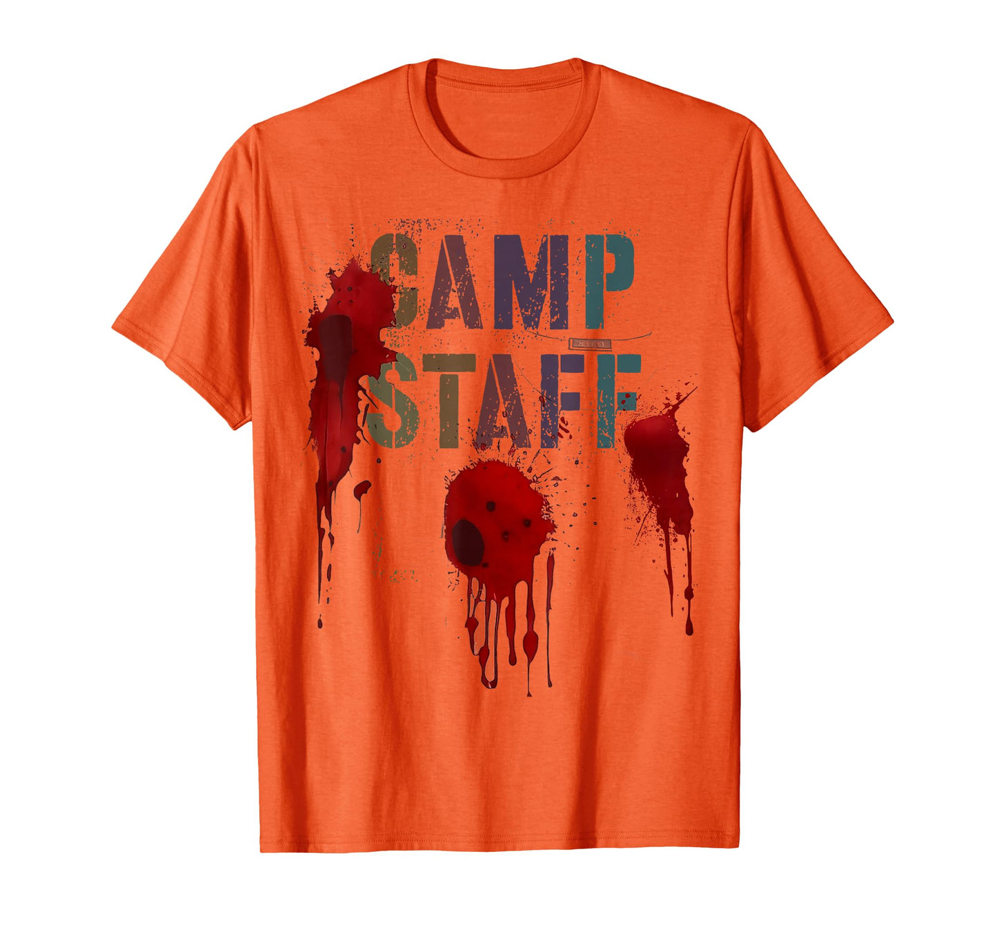 Funny CAMP STAFF Summer Campsite Camping Horror Bloody Meme T-Shirt