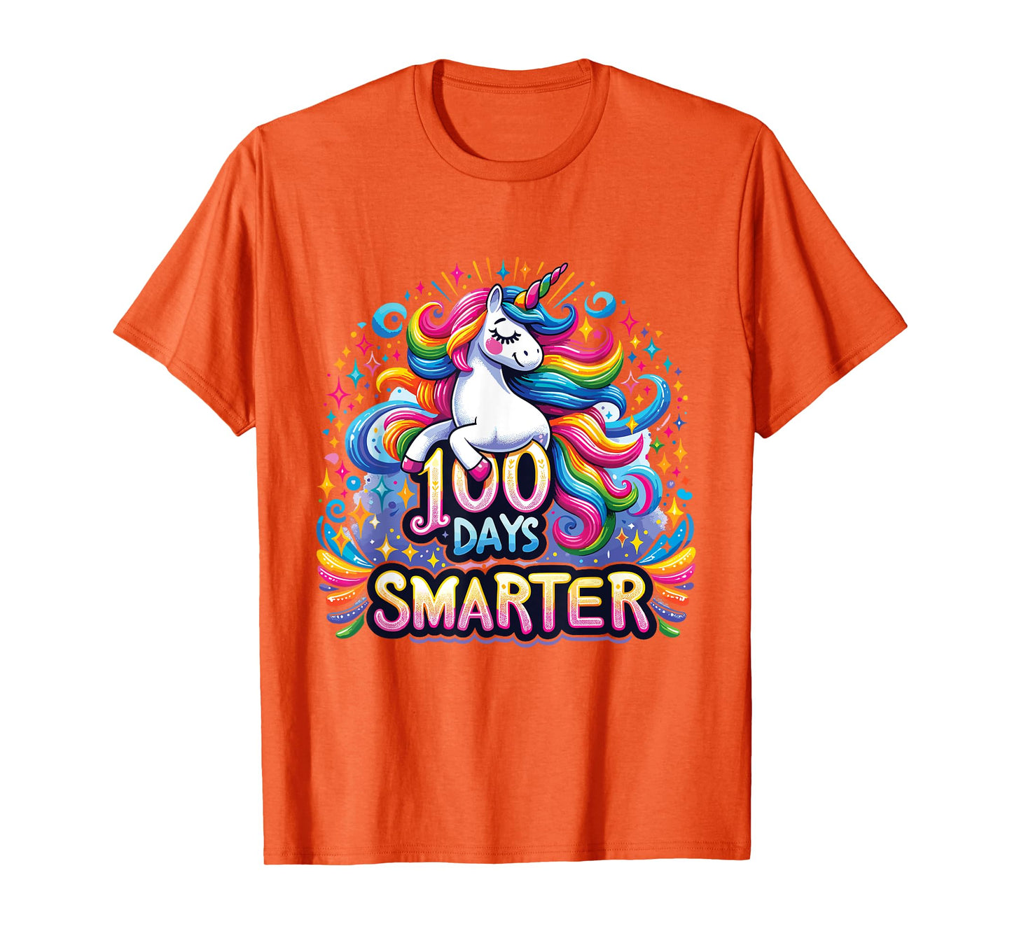 100 Days Smarter Unicorn Girls Teacher 100th Day of School T-Shirt