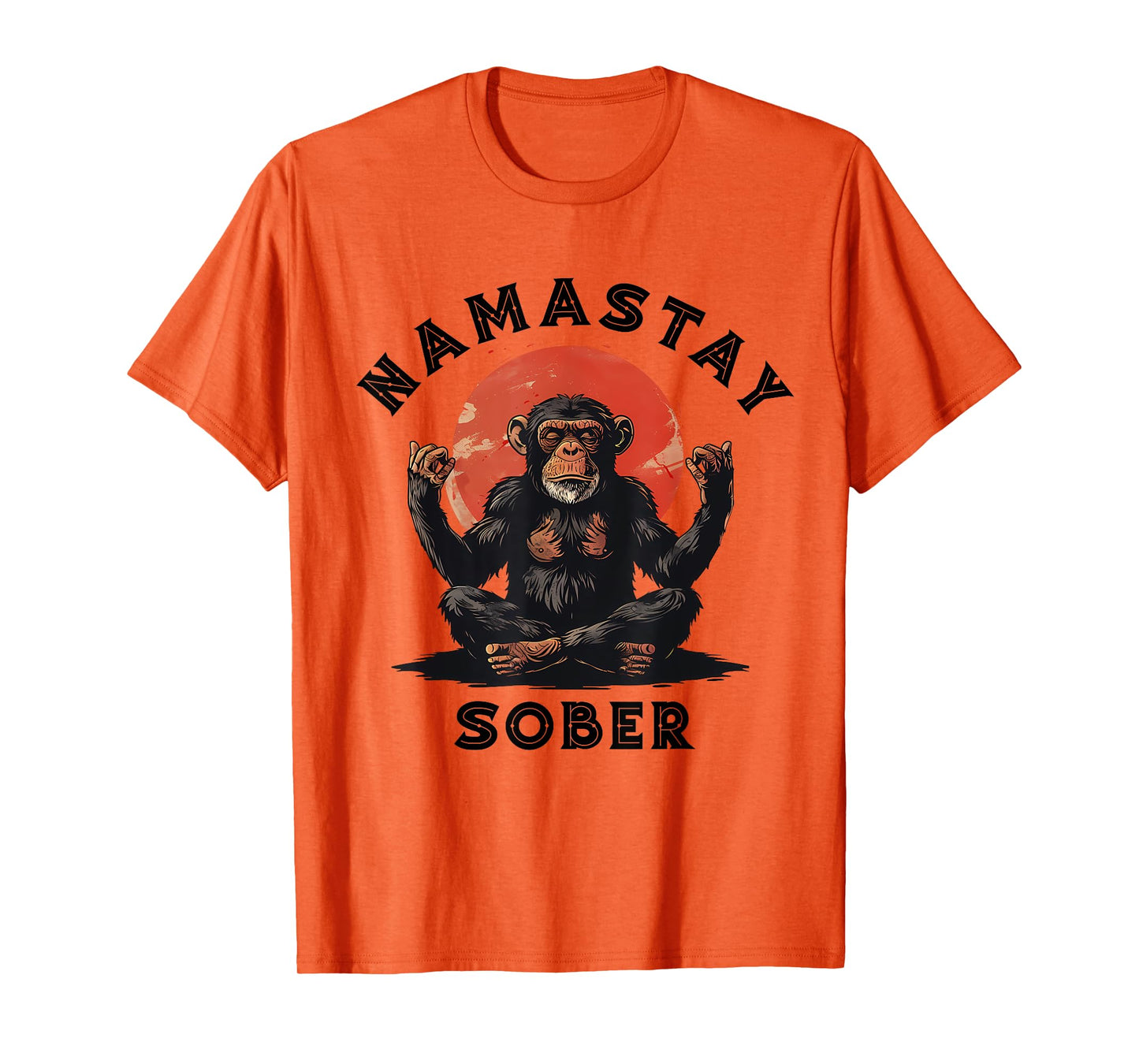 Monkey Mediation Namastay Sober NA AA Alcoholics Anonymous T-Shirt