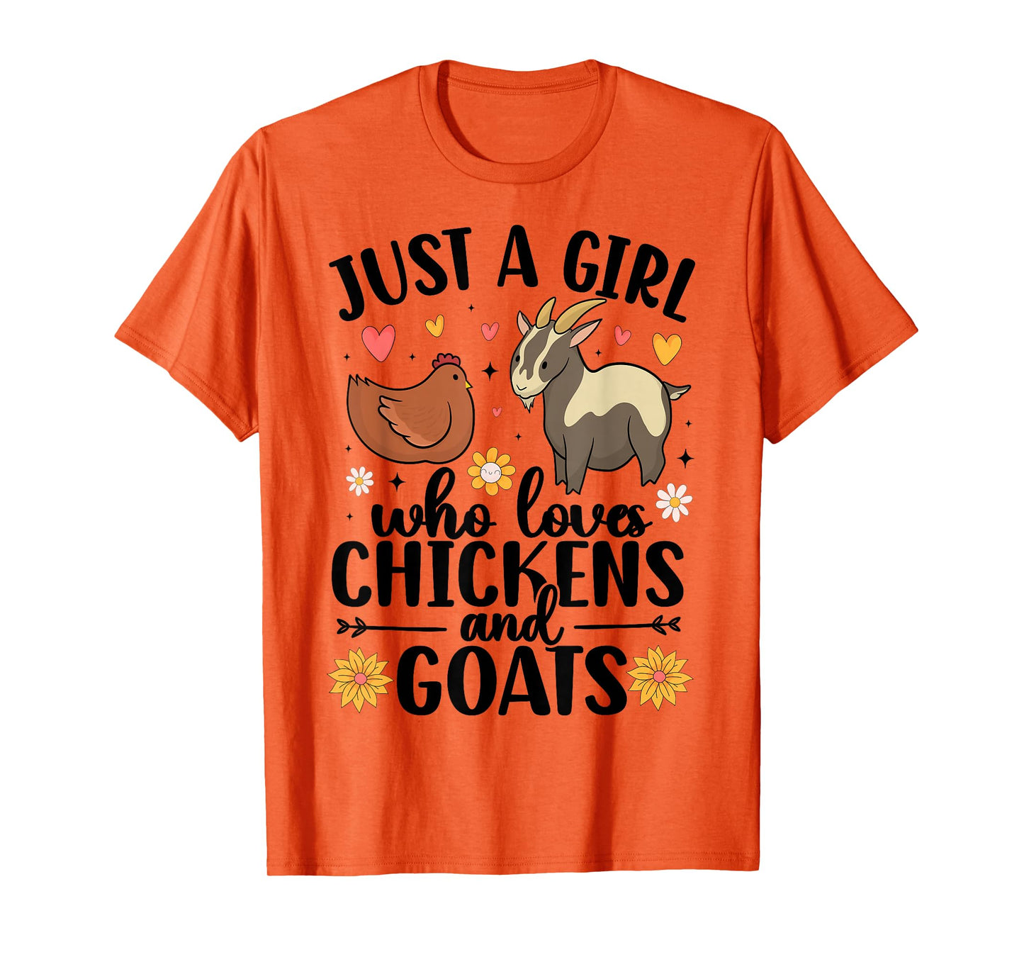 Just A Girl Who Loves Chicken and Goats Farming Farmer Women T-Shirt