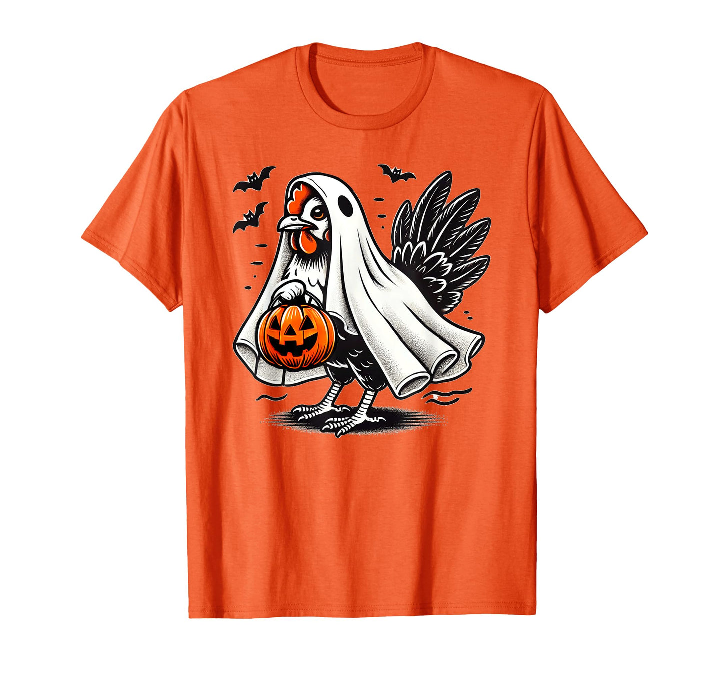 Shivering Chicken Halloween Ghost Rooster Trick Or Treat T-Shirt