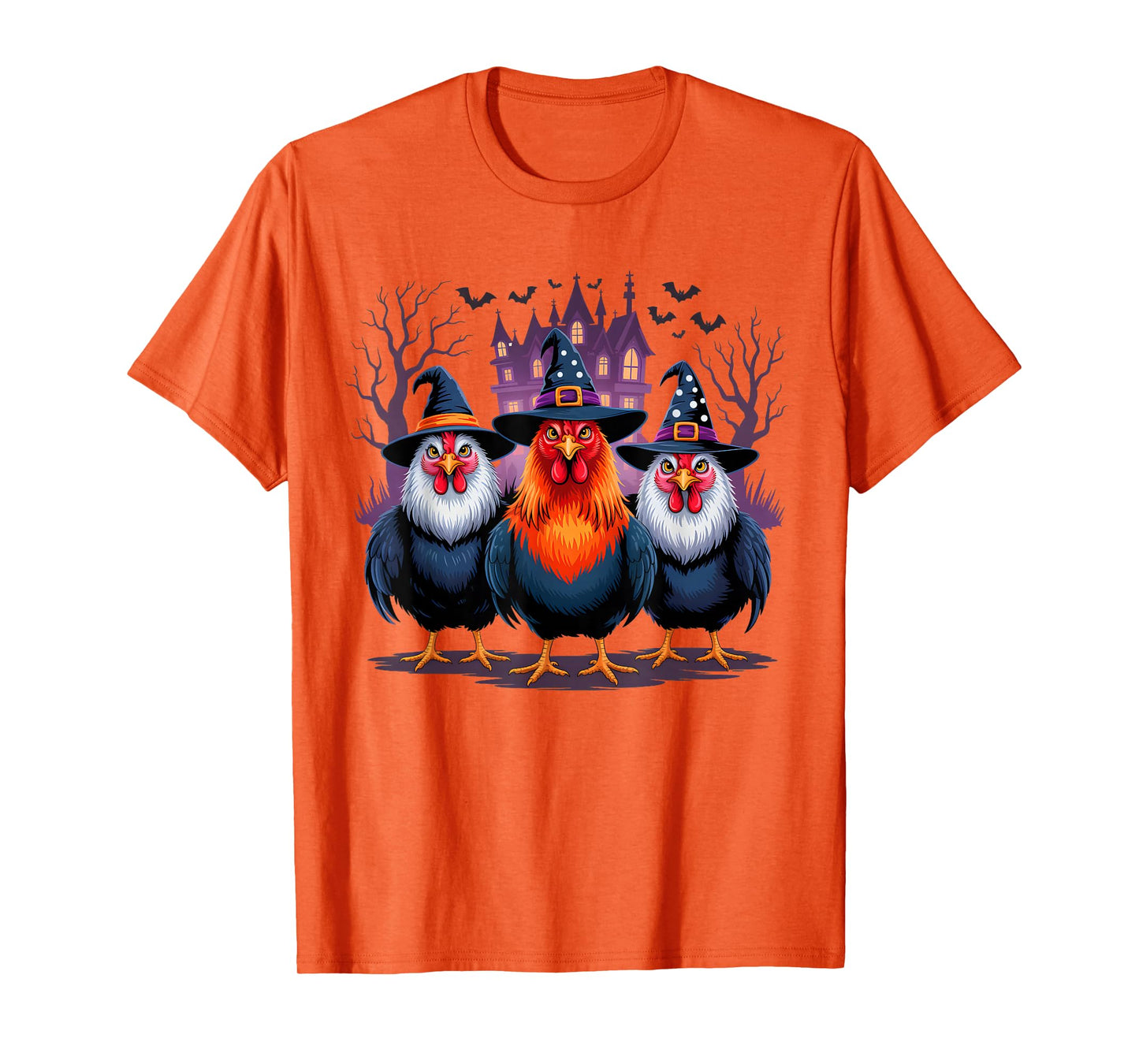 Funny Halloween Chicken Witch Spooky Season Women Men Farmer T-Shirt