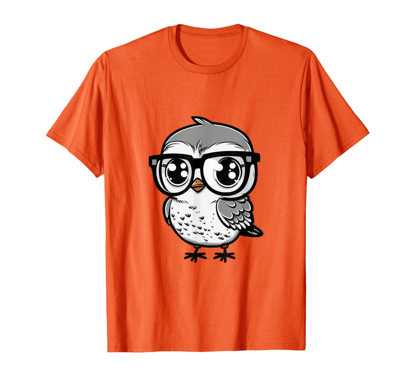 Nerdy Birdy Kawaii Cute Happy Bird with Glasses Animal T-Shirt