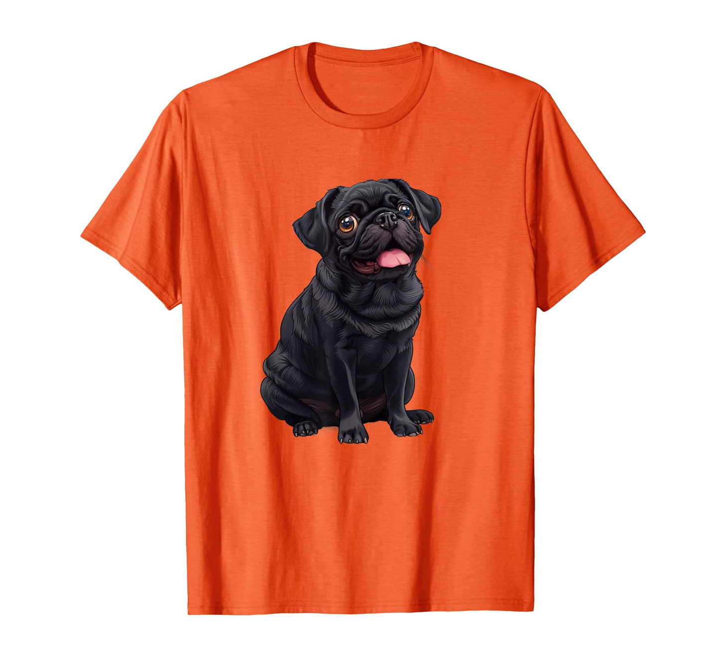 Funny Mens Womens & Kids Happy Panting Black Pug Lover T-Shirt