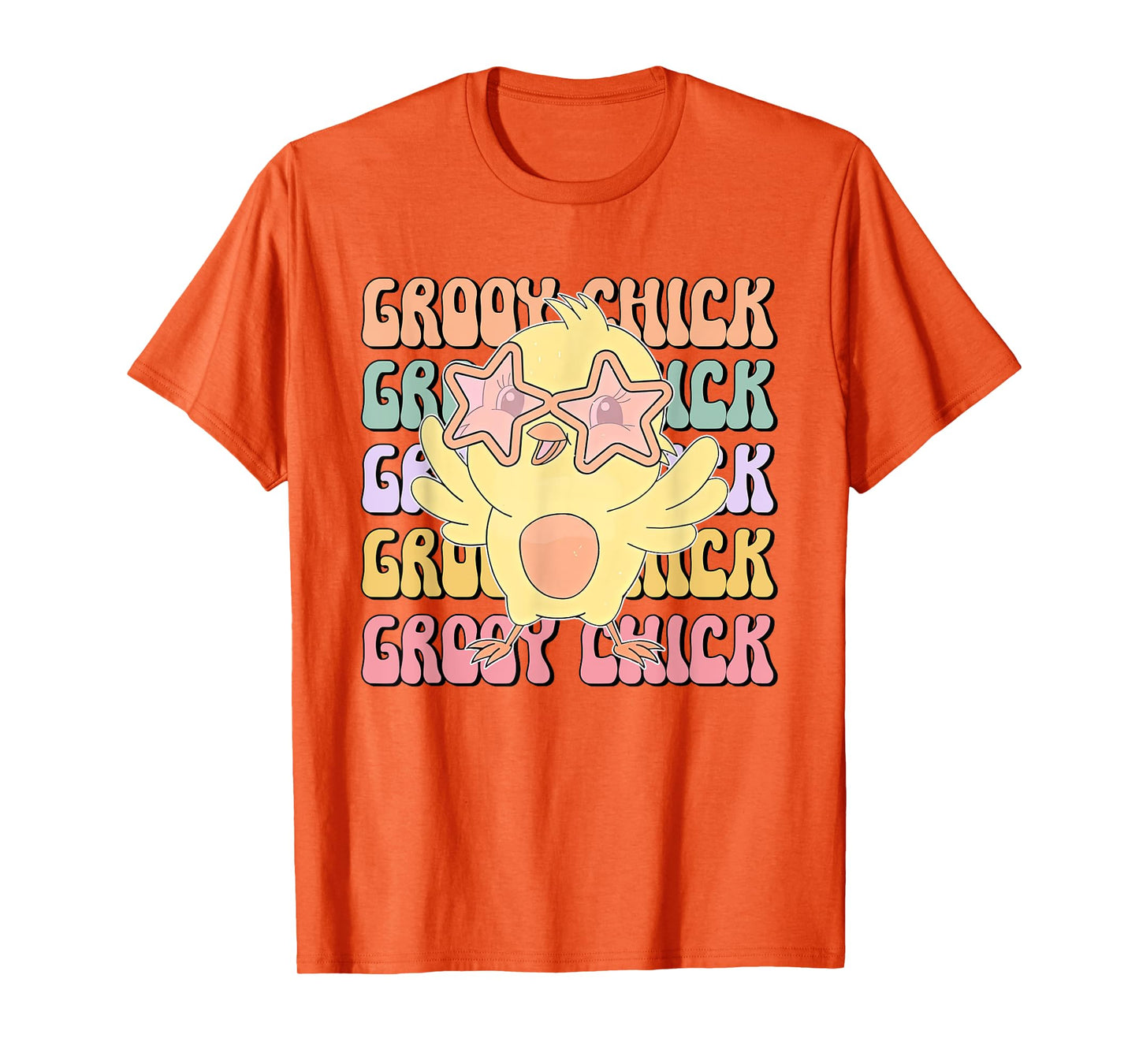 One Groovy Chick Retro Chick Costume Glasses Cute Easter Day T-Shirt