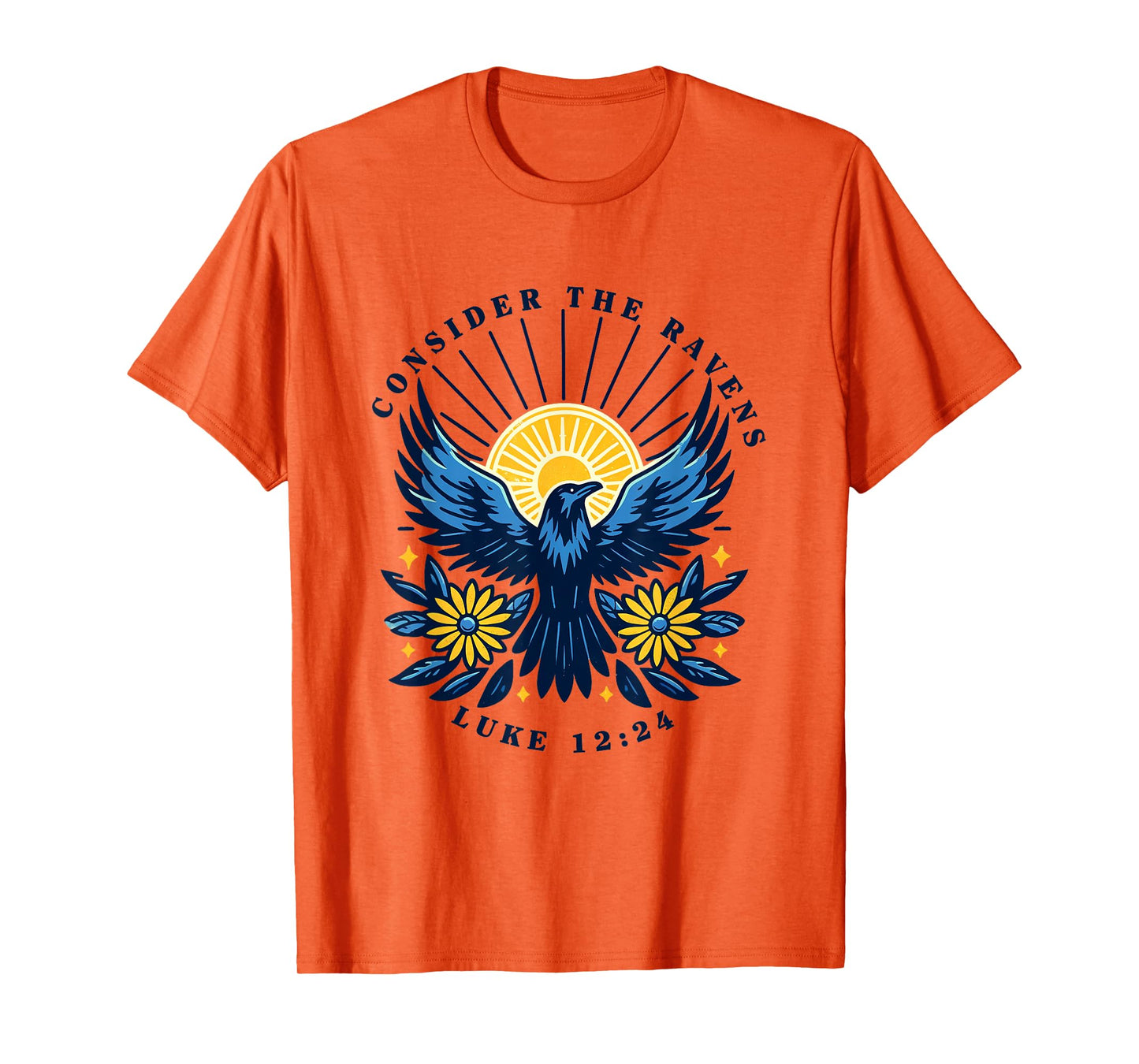 Retro Luke 12:24 Consider The Ravens Christian Bible Verse T-Shirt