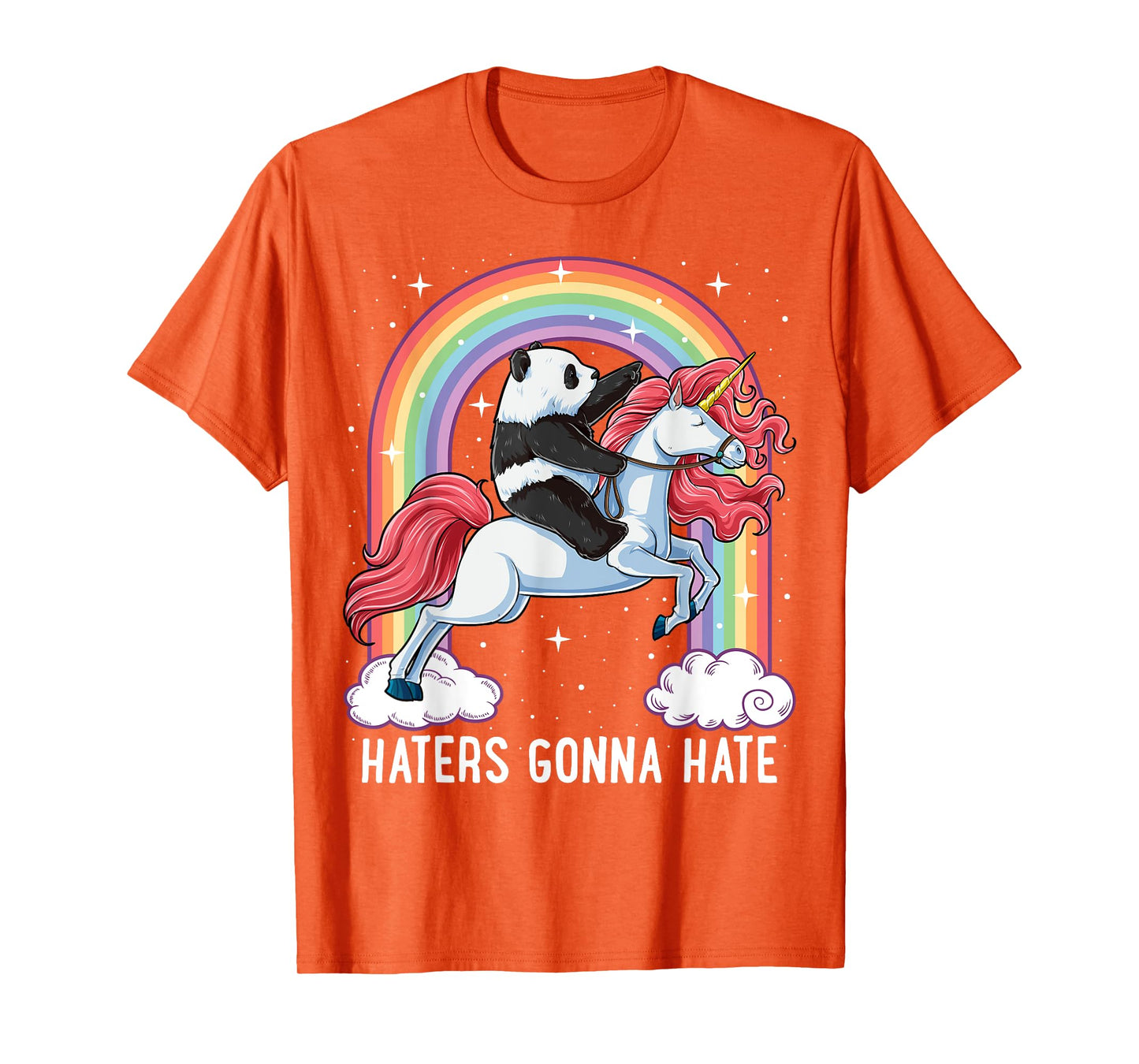 Panda Riding Unicorn Funny Haters Gonna Hate Pandicorn Girls T-Shirt