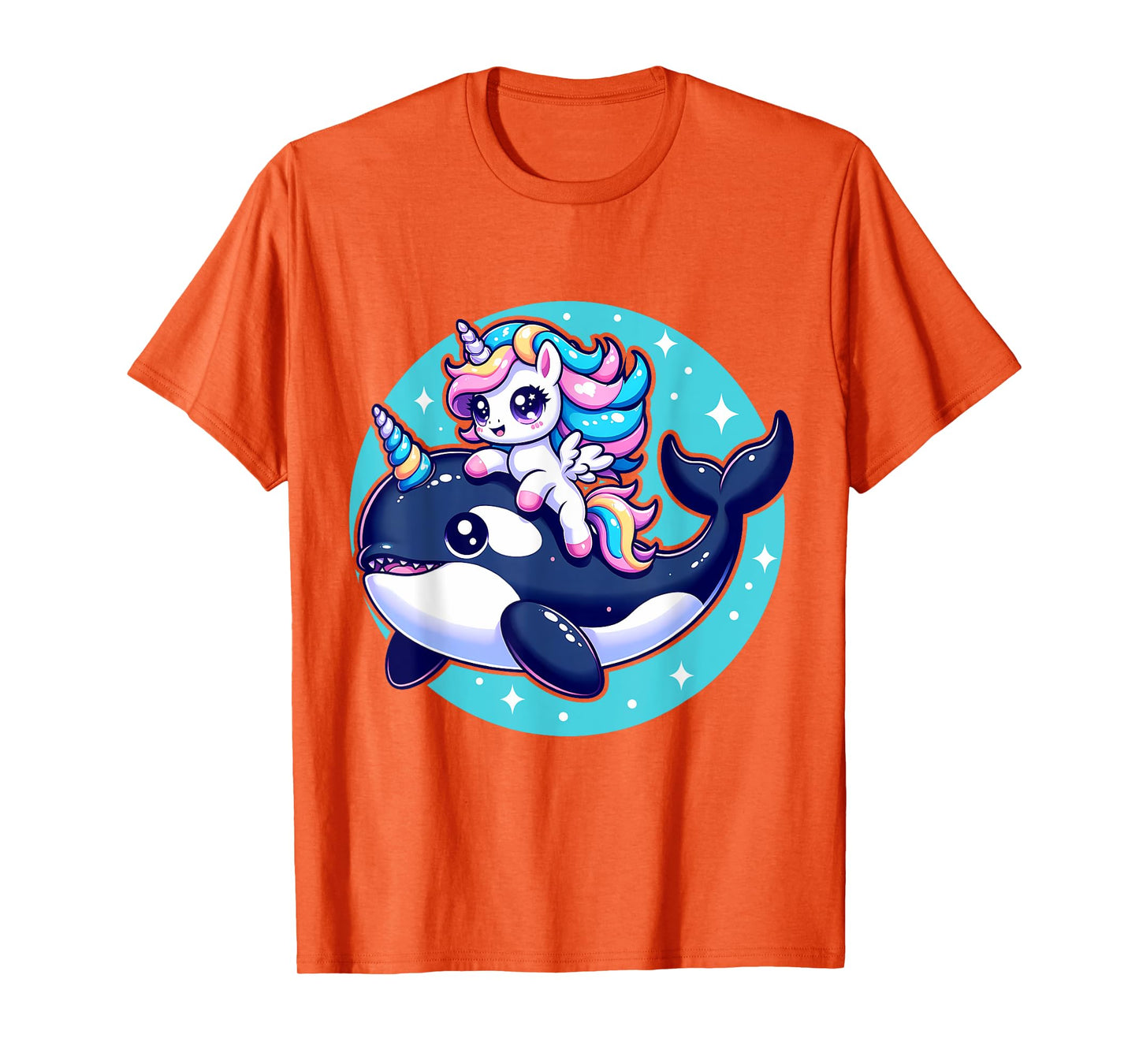 Cute Unicorn Riding Orca Killer Whale Lover Girls Kids T-Shirt