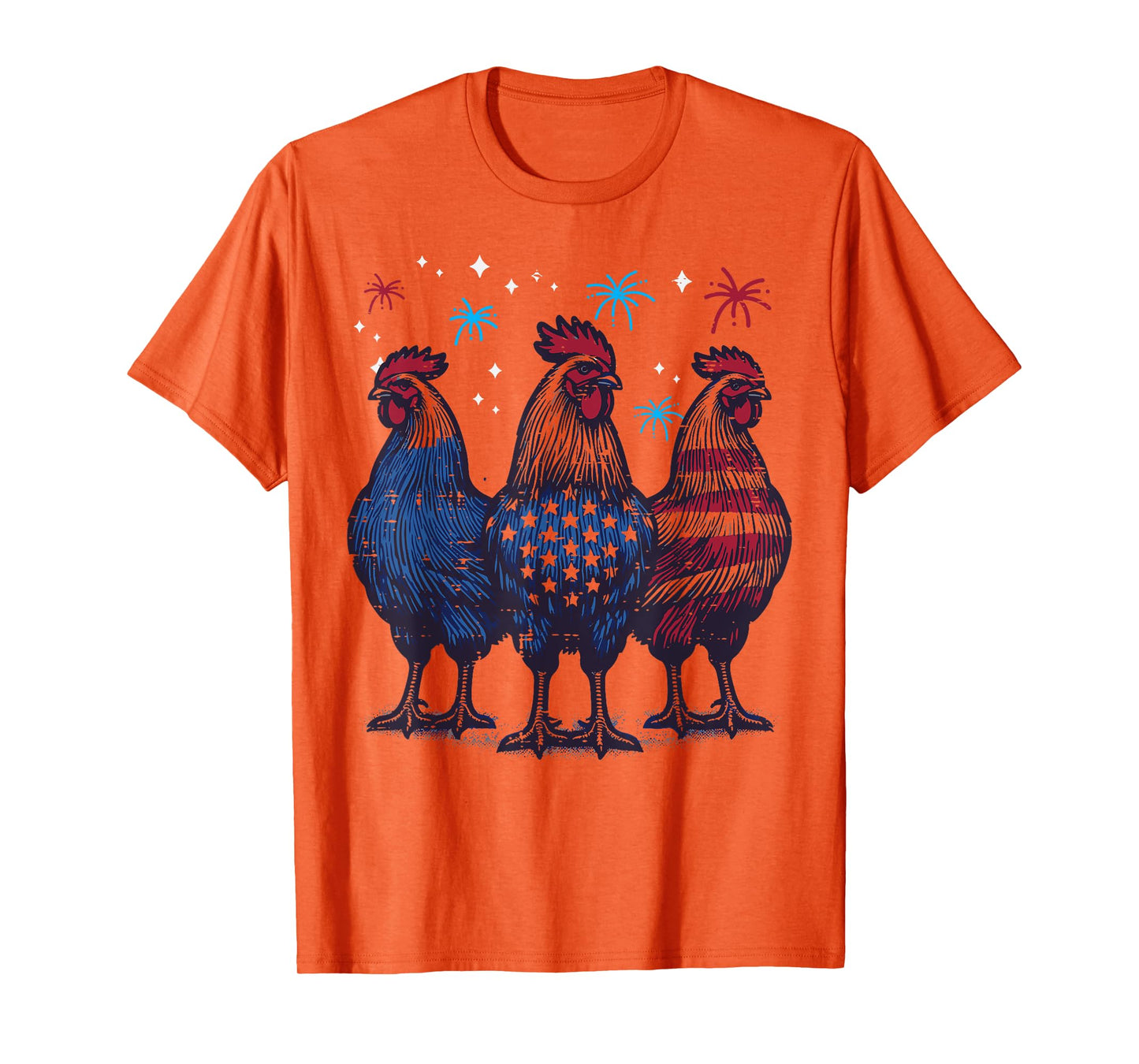 4th Of July Chickens Independence Patriot Men Women Kids T-Shirt