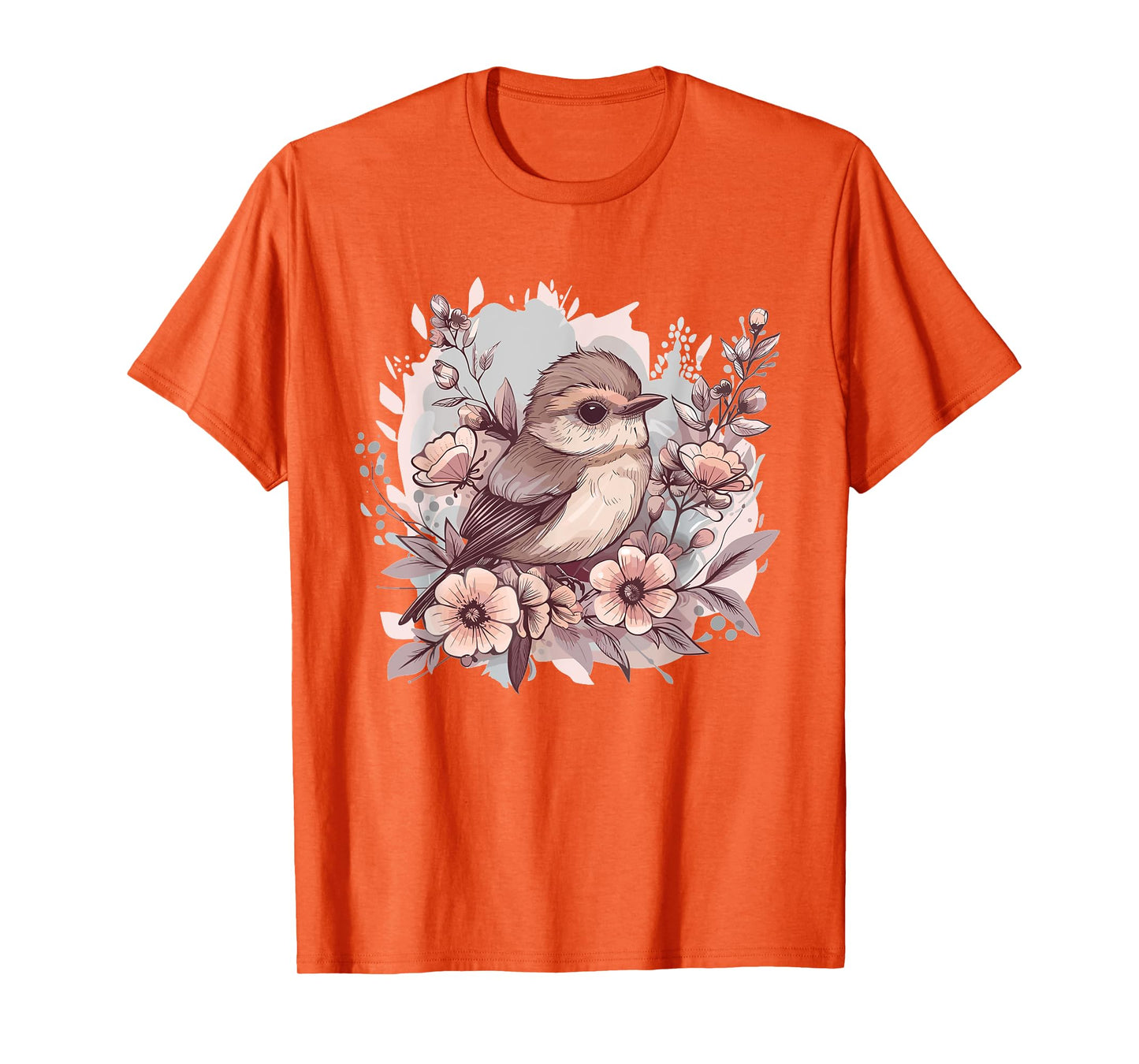 Cute Bird With Flowers I Kids Bird T-Shirt