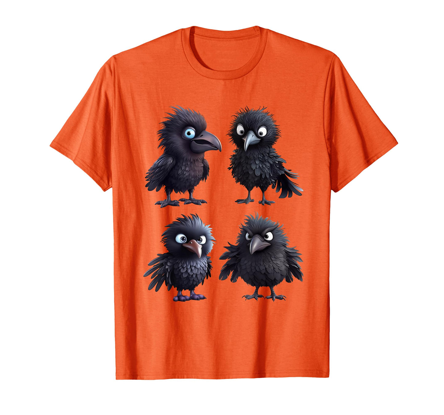 Funny Goth Raven Graphic Women Men Kids Cute Raven Pattern T-Shirt