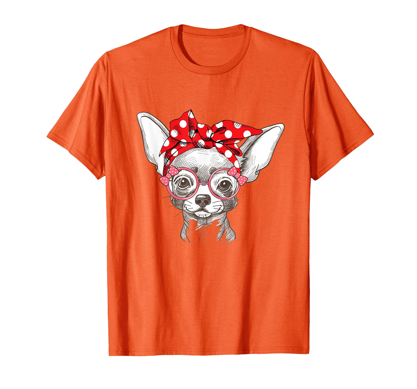 Funny Cute Chihuahua Mom Wears Bandana T-shirt
