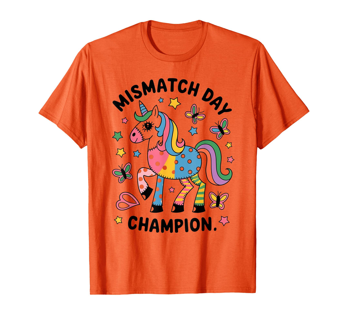Mismatch Day Champion Funny Colorful Unicorn T-Shirt