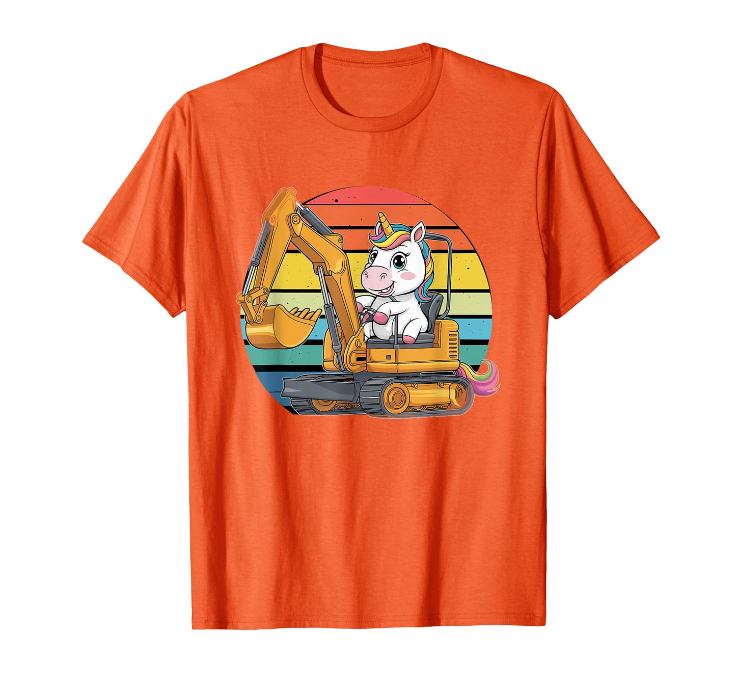 Retro Unicorn Excavator Operator Construction Excavators T-Shirt