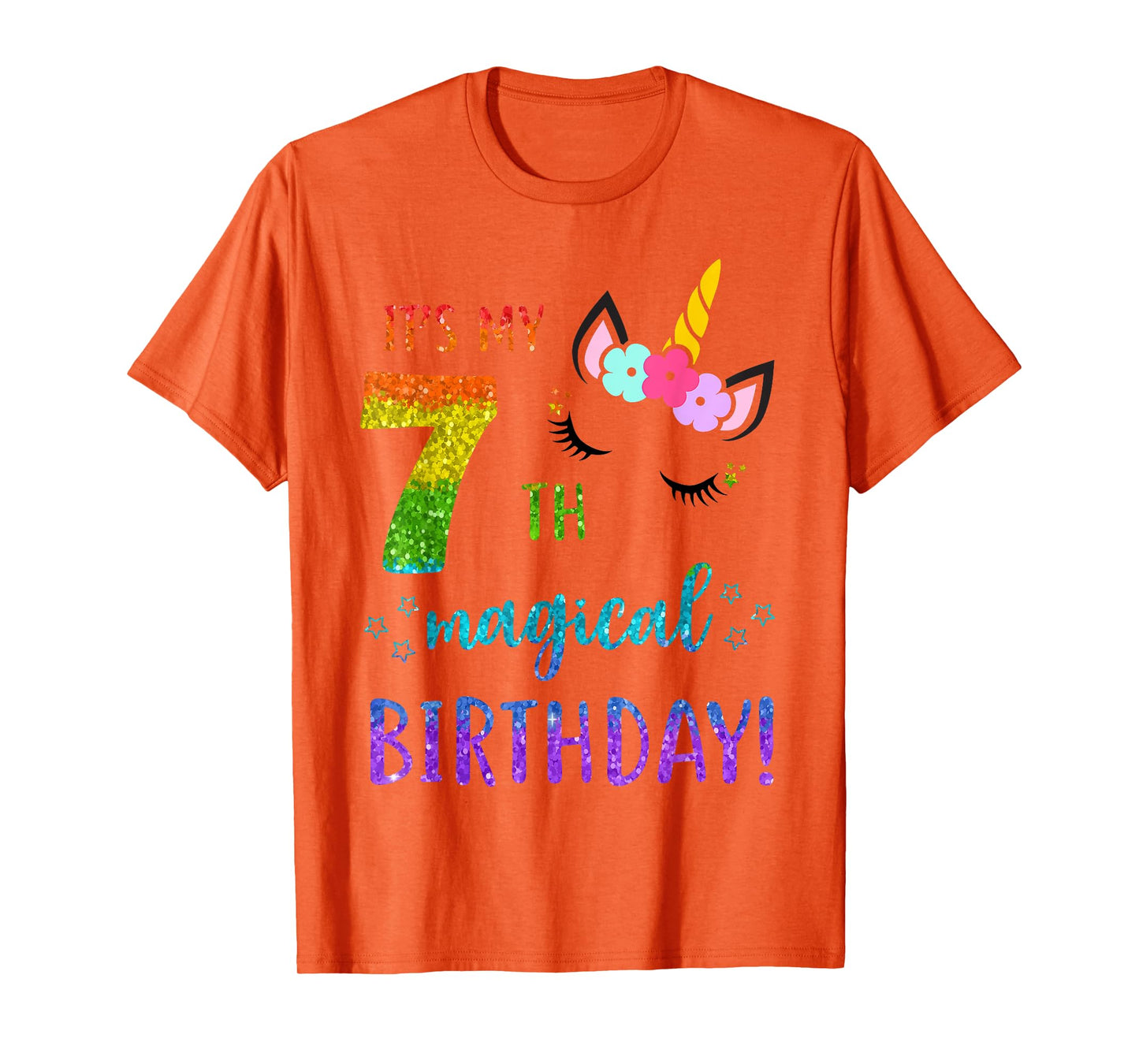 It's My Magical 7th Birthday Shirt 7 Years Old Bday Girl T-Shirt