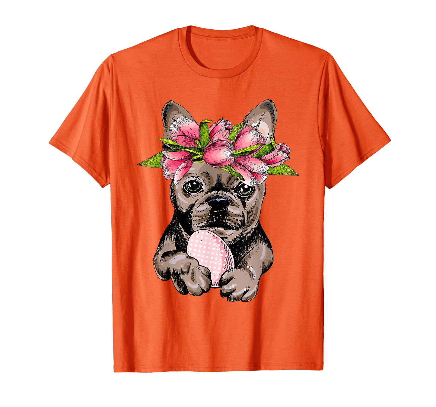 Bunny French Bulldog Dog Happy Easter Day Lover Egg Hunt Men Women Girls Kids T-Shirt