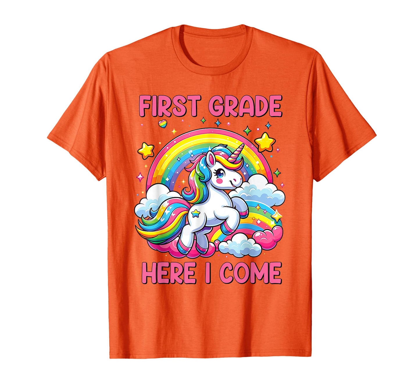 Unicorn First Grade Here I Come Back To School Girls Kids T-Shirt