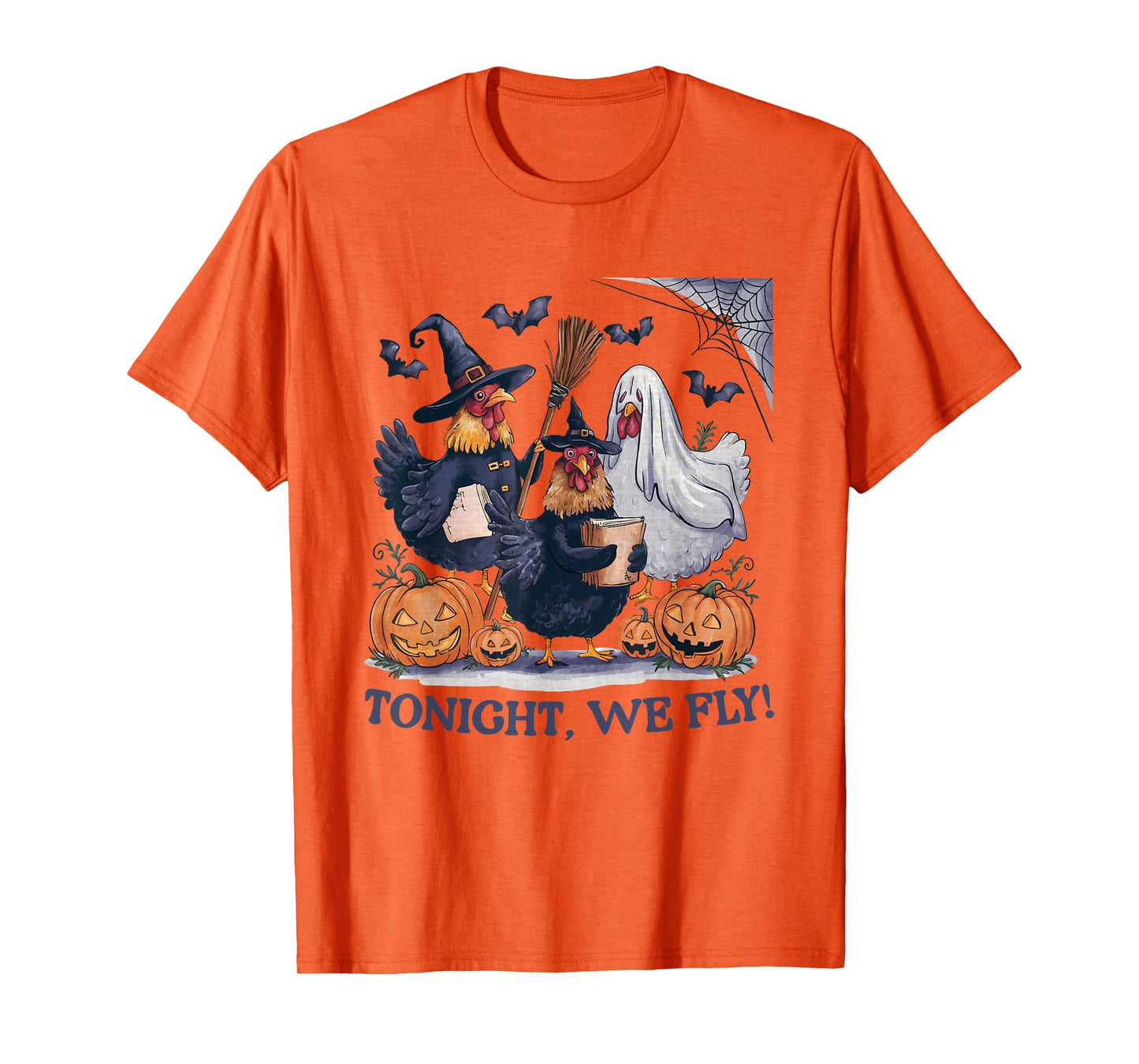 Tonight We Fly Halloween Chicken Spooky Farm Animals Lover T-Shirt