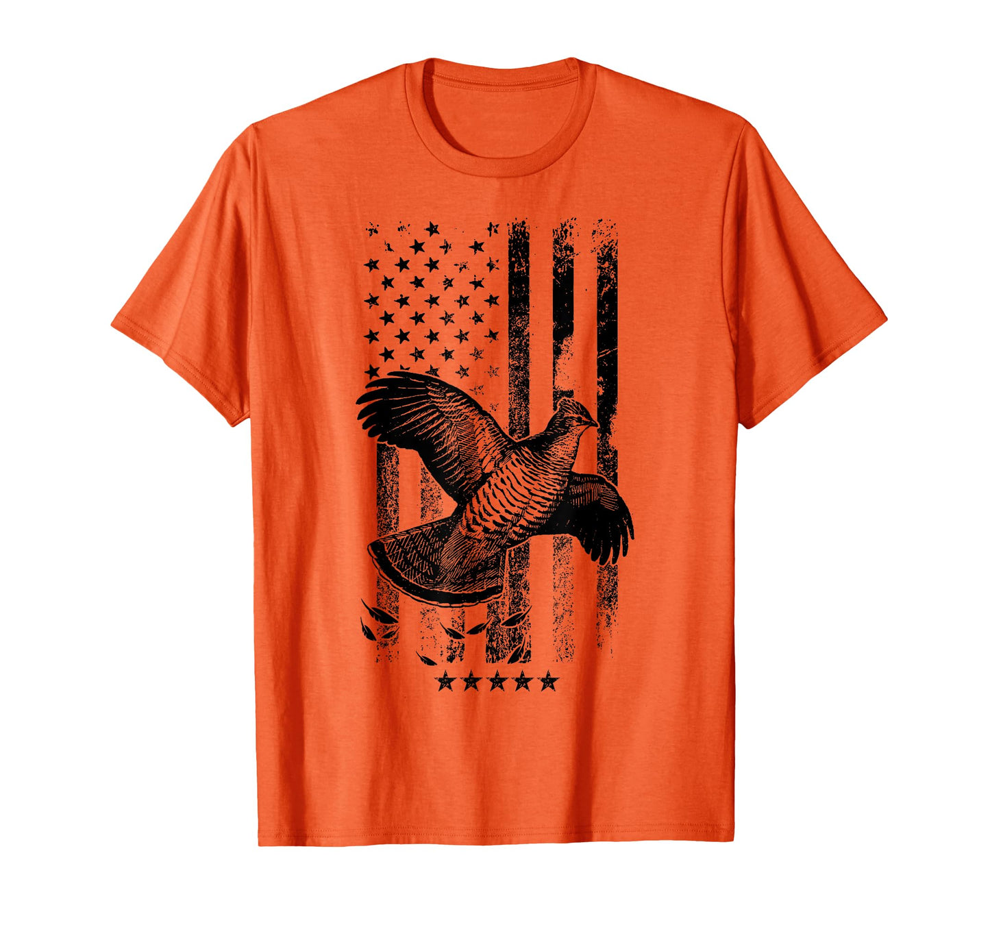 USA American Flag Hunters - Hunting Grouse Bird T-Shirt for Women Men