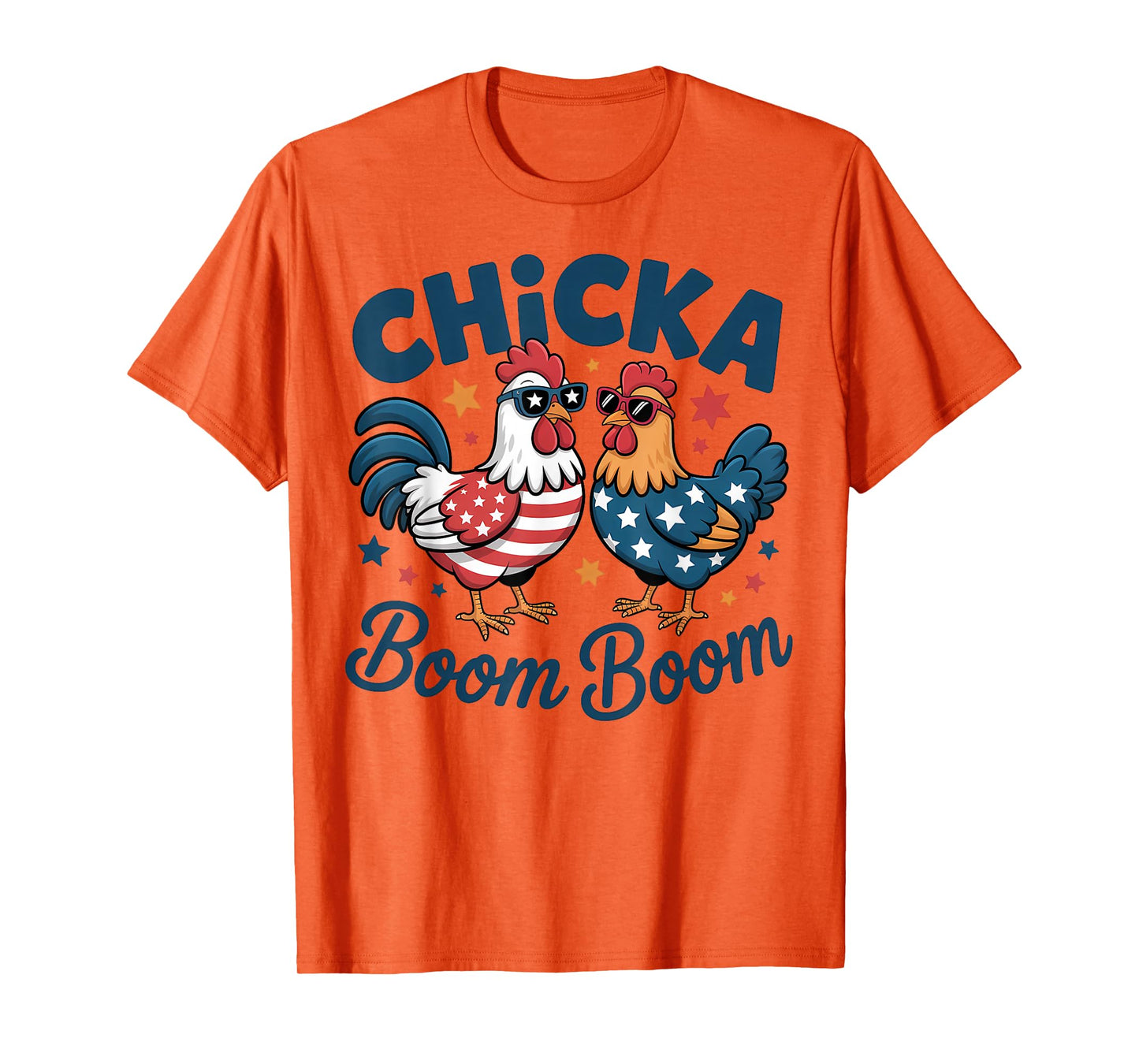 Chicka Boom Boom Patriotic Chicken Funny T-Shirt