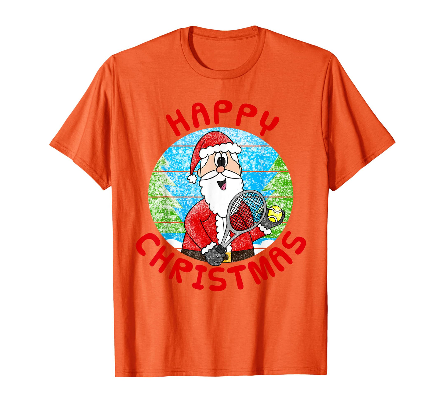 Christmas Santa Playing Tennis, Xmas Funny T-Shirt