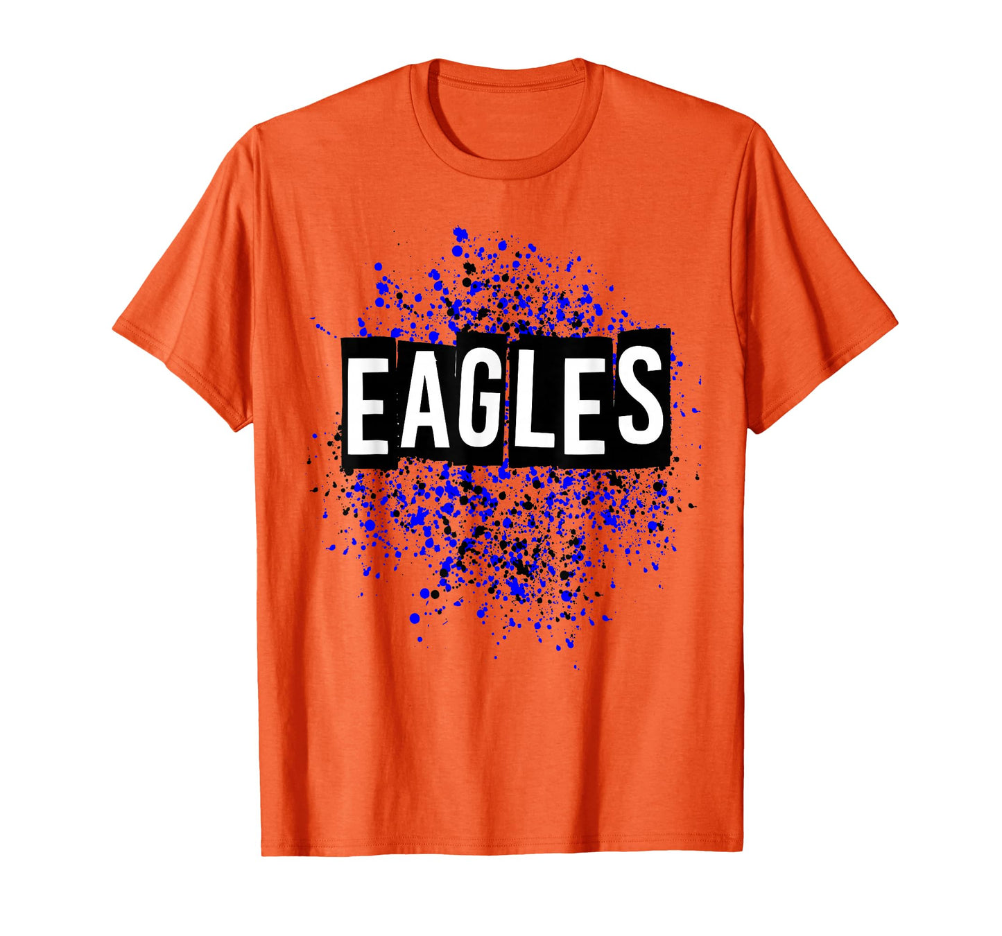 Splatter Dots Eagles School Spirit Blue Black T-Shirt