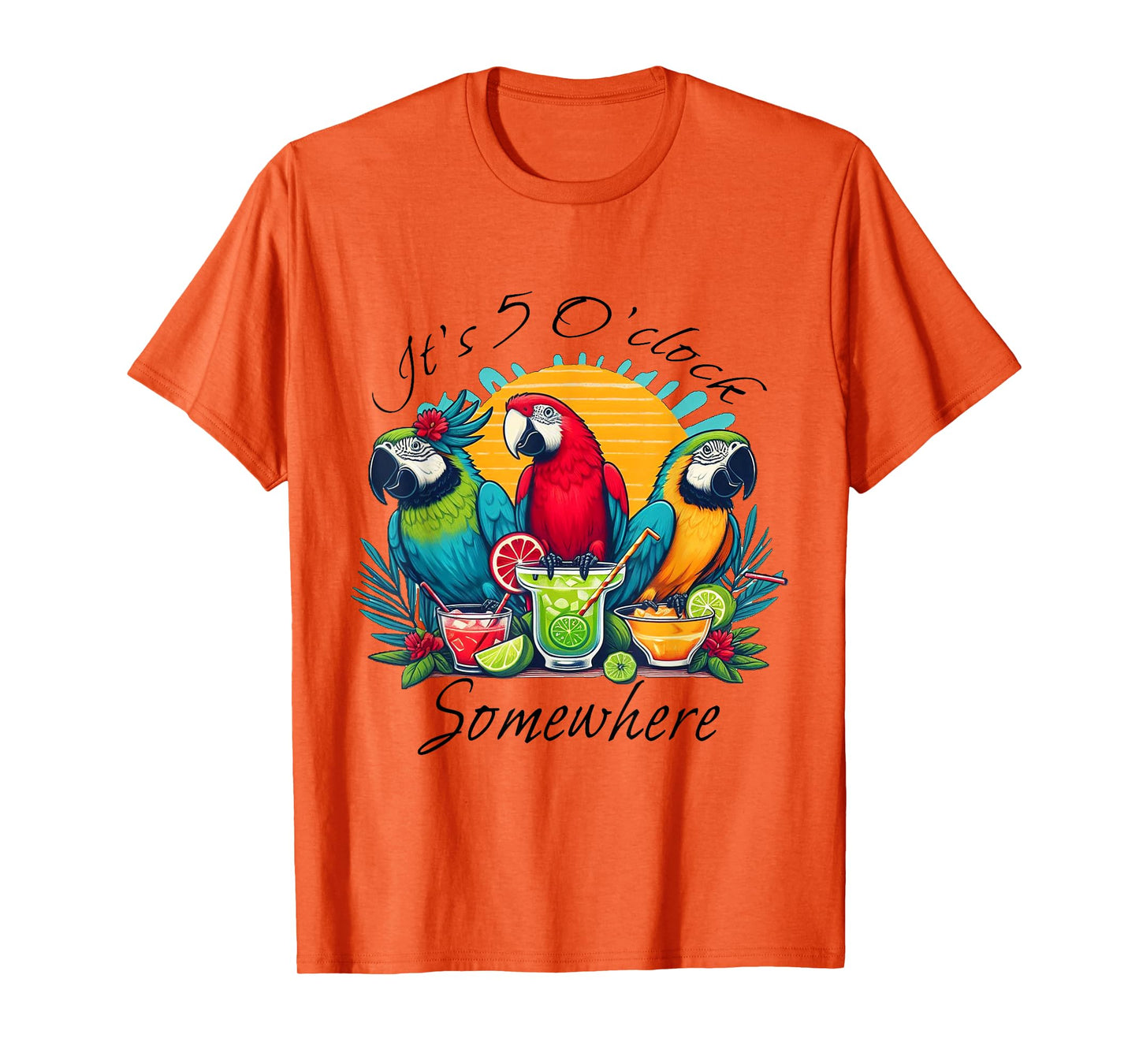 Parrots Drinking Margarita Shirt,It's 5 O'clock Somewhere T-Shirt