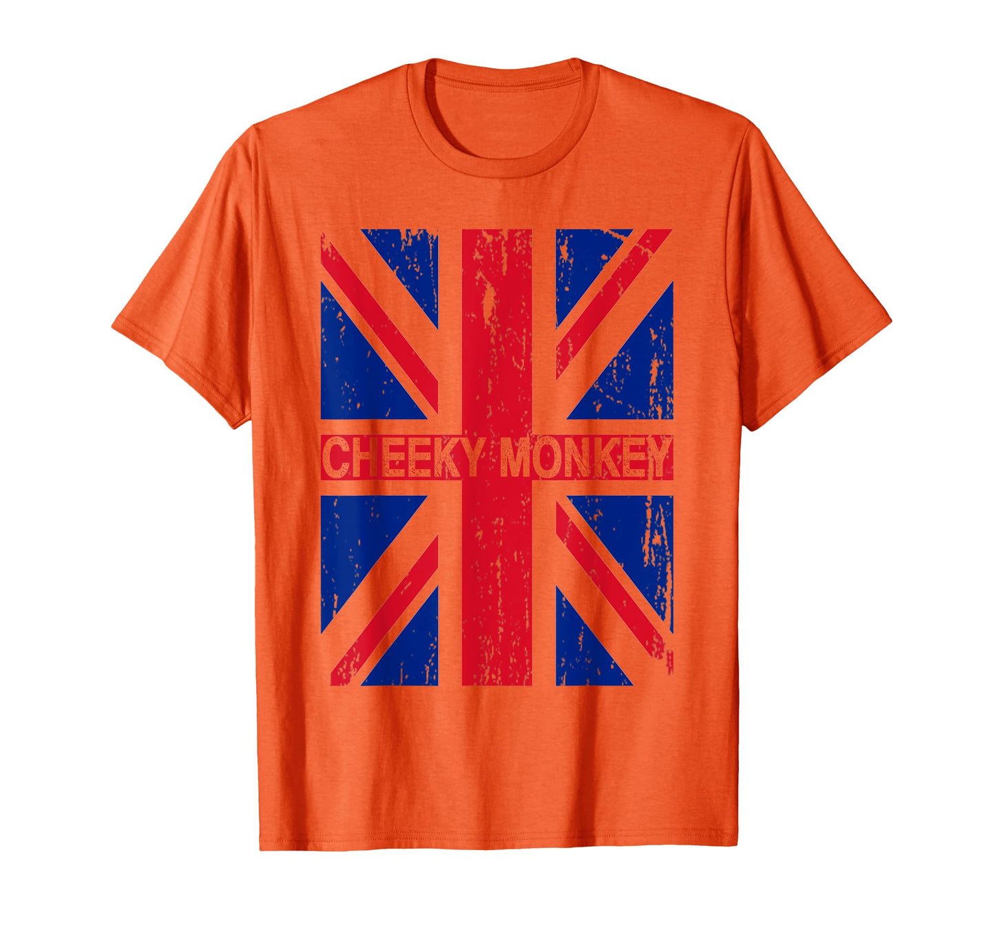 Cheeky Monkey Union Jack Great Britain Flag British Slang T-Shirt