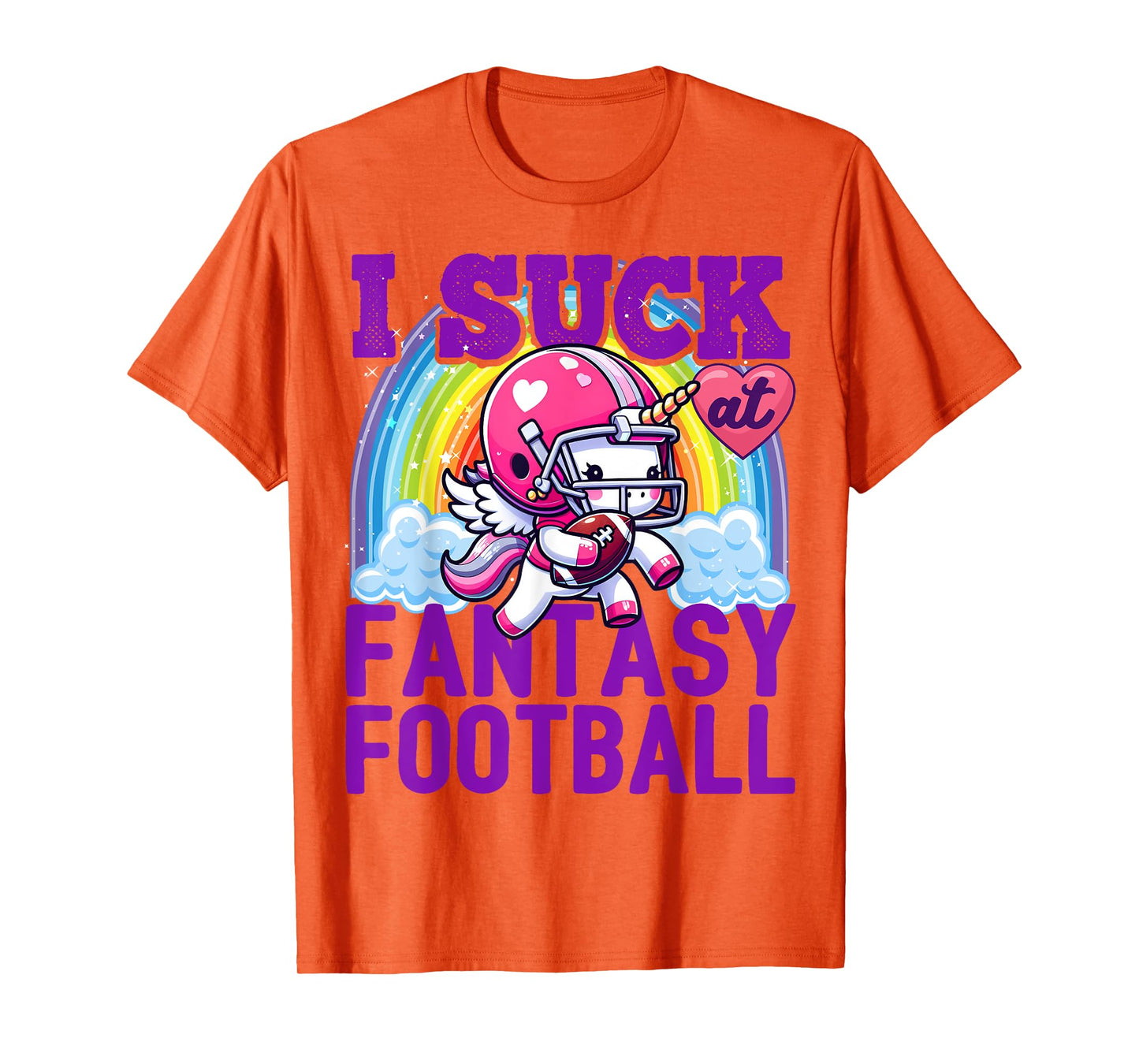 I Suck at Fantasy Football Unicorn Rainbow Loser Men T-Shirt
