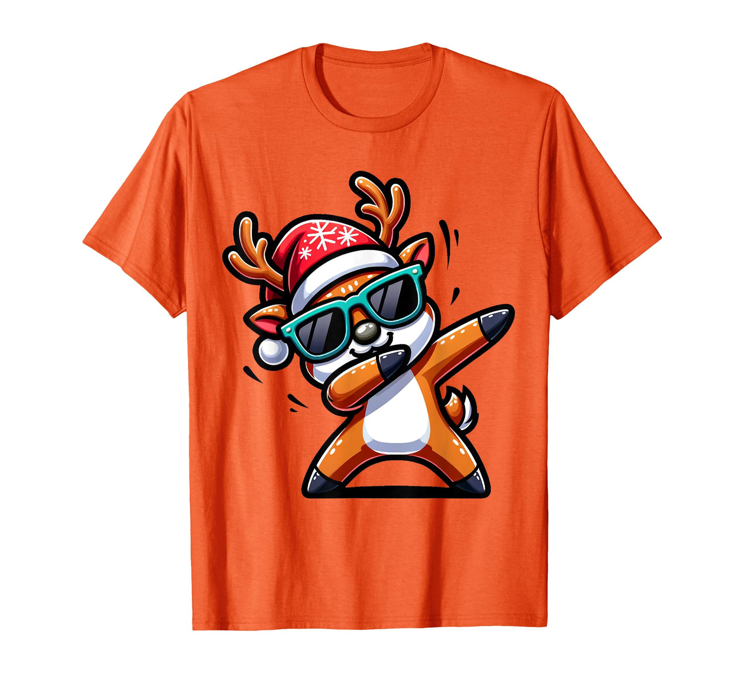 Christmas Reindeer Boys Dabbing Reindeer Santa Xmas Funny T-Shirt