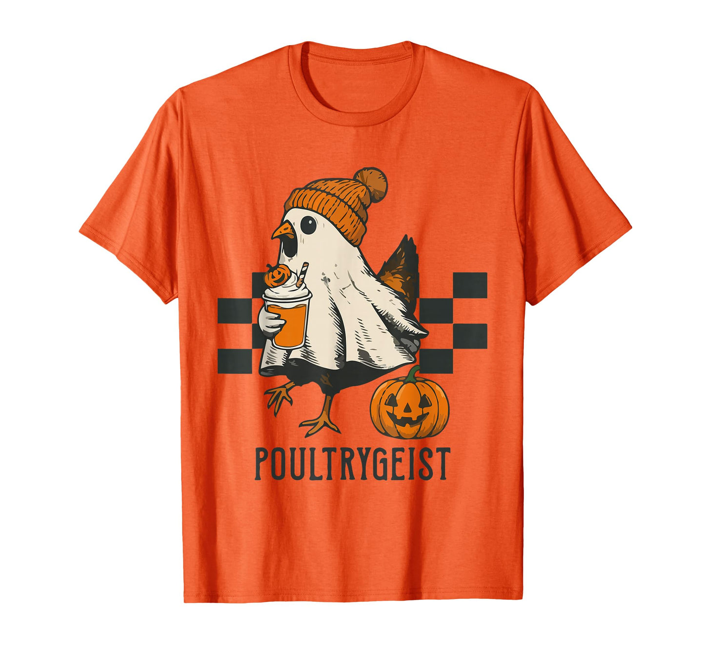 Poultrygeist Funny Chicken Ghost Pumpkin Spice Spooky Season T-Shirt
