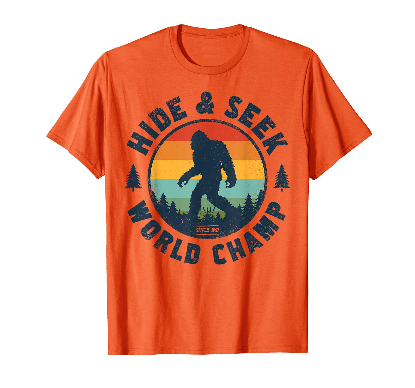 Bigfoot Hide And Seek World Champion Sasquatch Retro Vintage T-Shirt