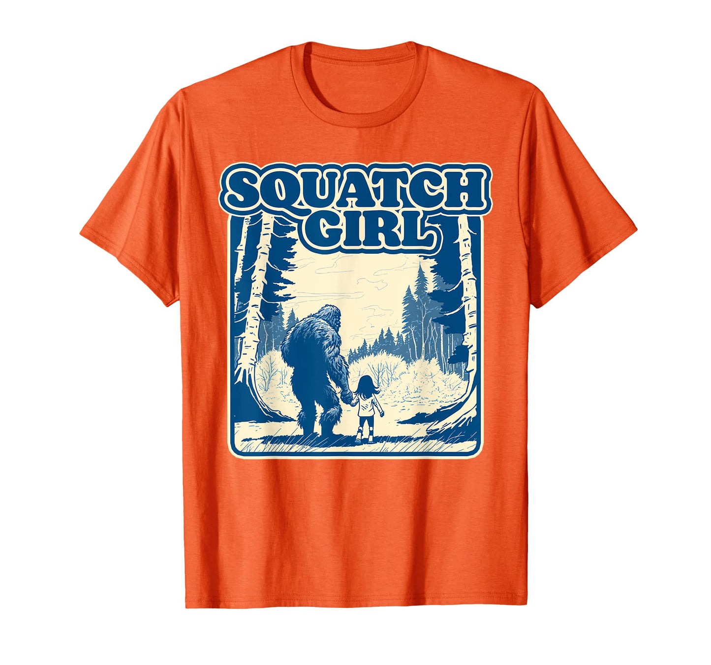 Squatch Girl Cute Sasquatch Bigfoot Lover Girl Holding Hands T-Shirt