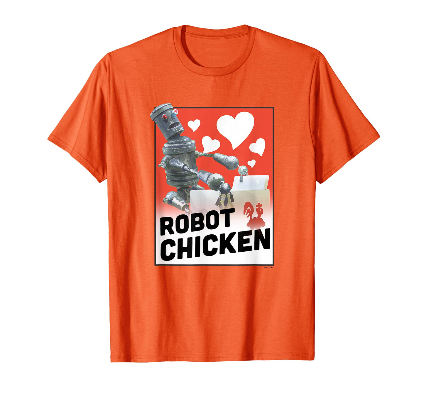Robot Chicken Washing Machine Full Of Hearts Chest Poster T-Shirt