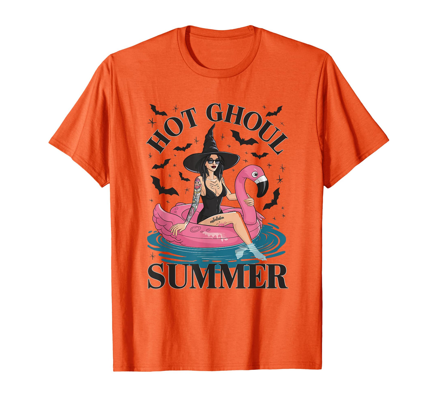 Hot Ghoul Summer Funny Witch Gothic Spooky Retro Halloween T-Shirt