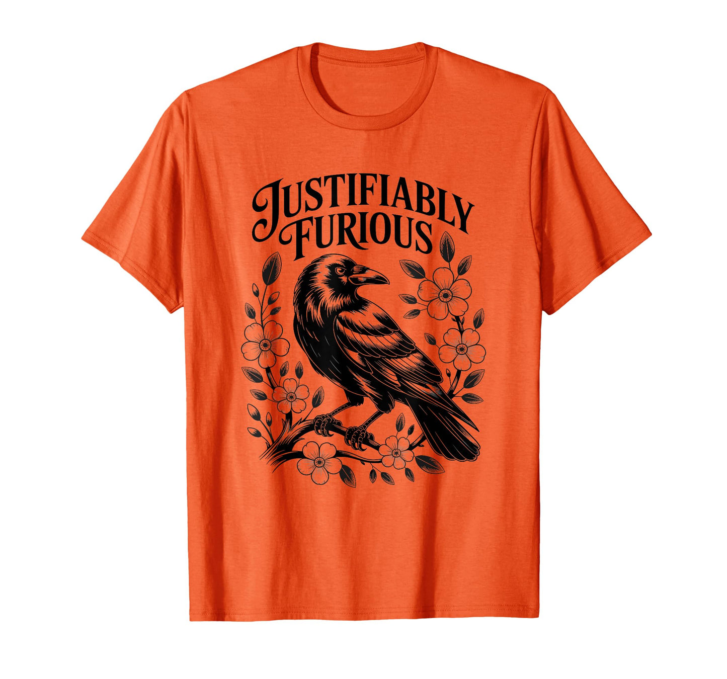 Justifiably Furious Crow Anti-Patriarchy Raven Feminist T-Shirt