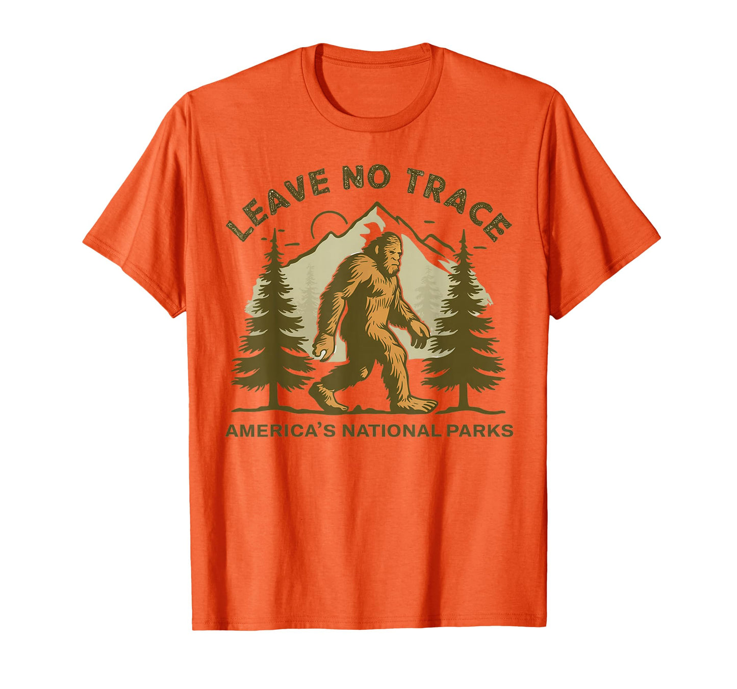 Leave No Trace America National Parks Shirt Funny Big Foot T-Shirt