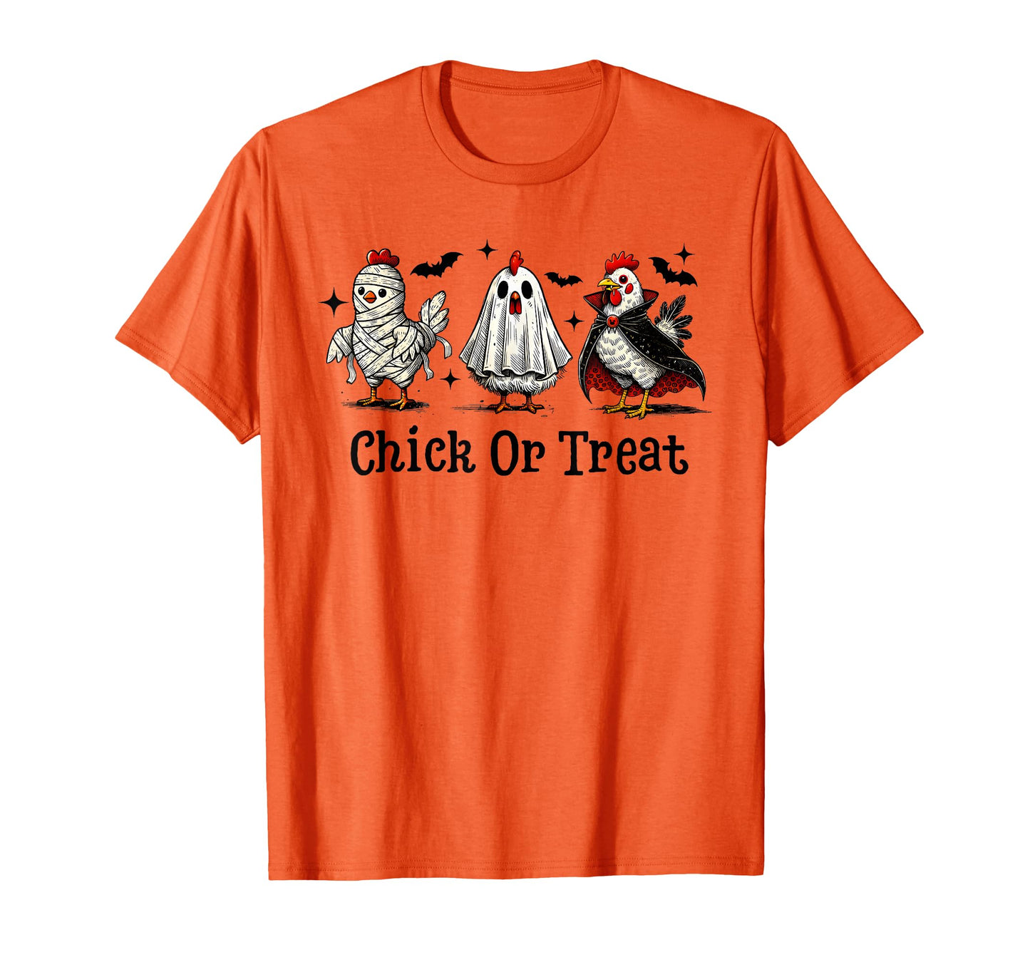 Chick Or Treat Funny Halloween Witch Spooky Cute Chicken T-Shirt