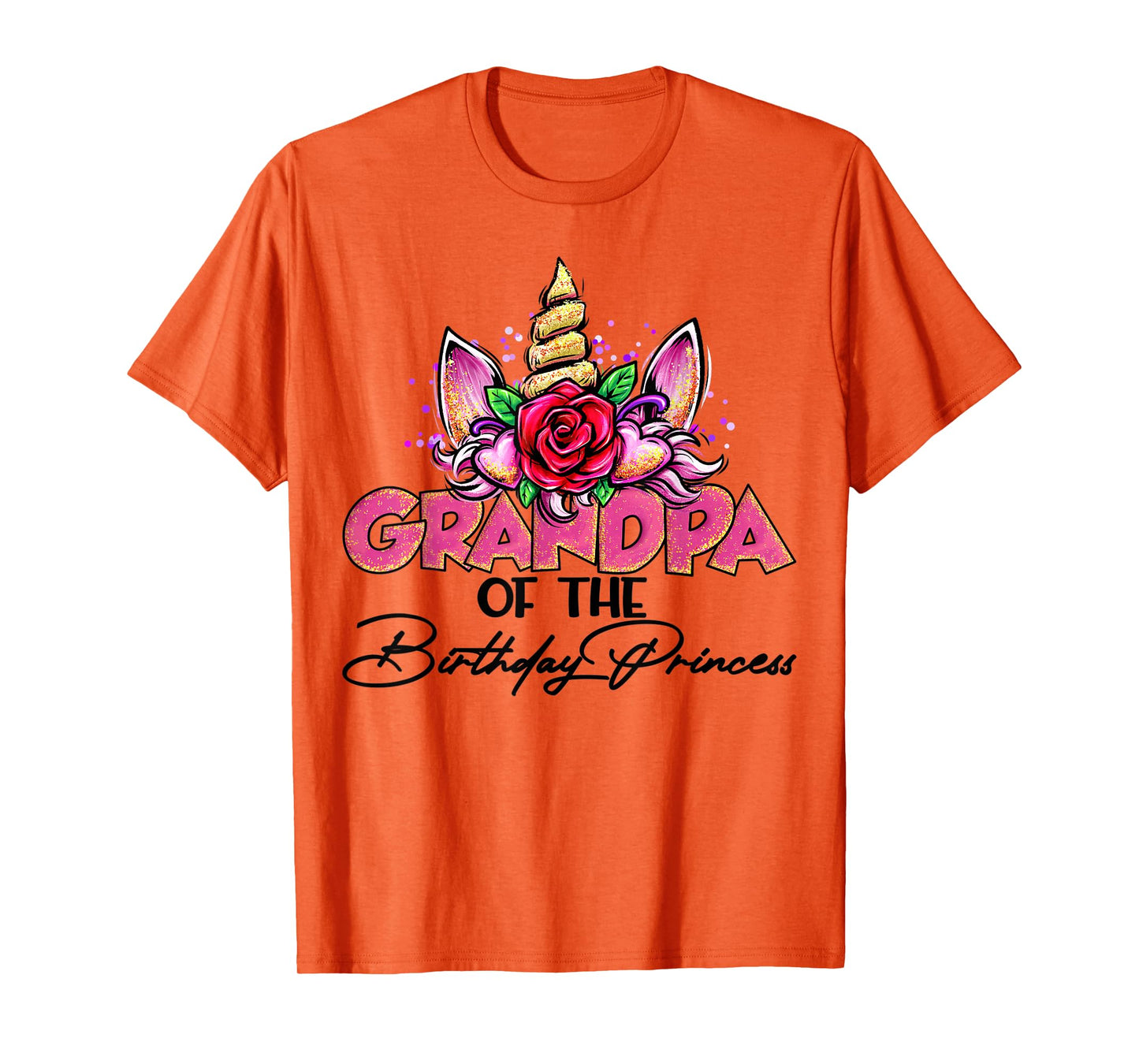 Grandpa of the Birthday Princess Unicorn Matching Family T-Shirt