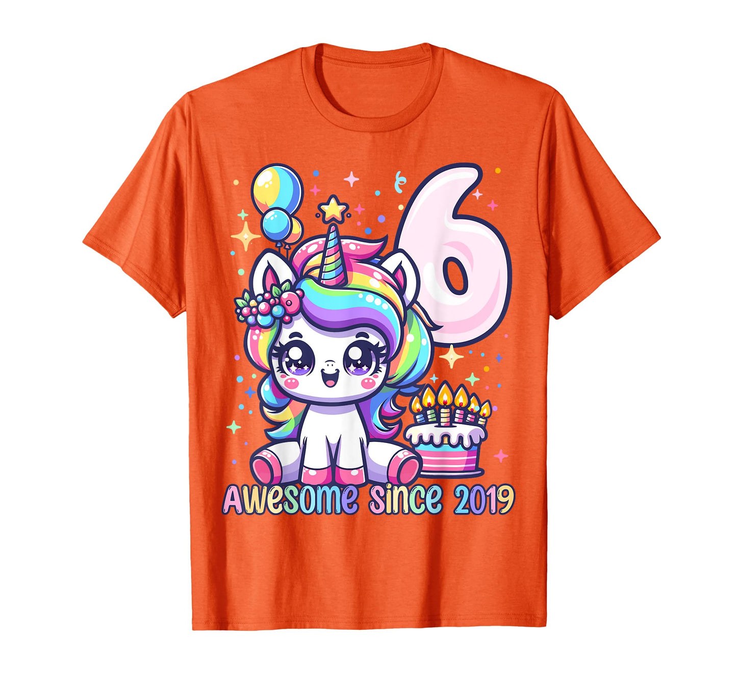 Unicorn 6th Birthday 6 Year Old Unicorn Party Girls Outfit T-Shirt