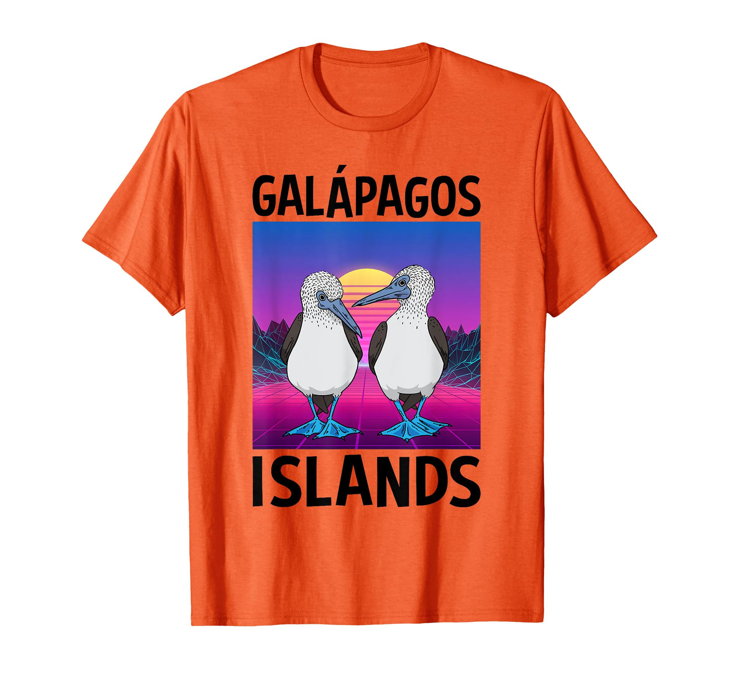 Vaporwave Seabirds Blue-footed Booby Bird Galapagos Islands T-Shirt
