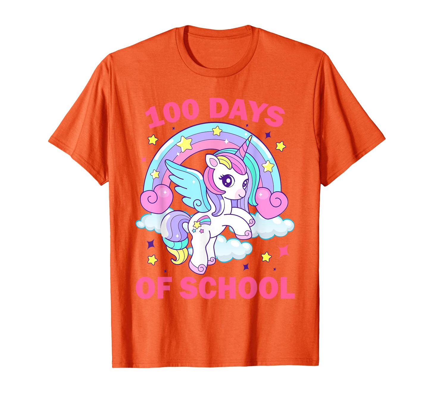 100 Days of School Rainbow Unicorn Girls 100th Day of School T-Shirt