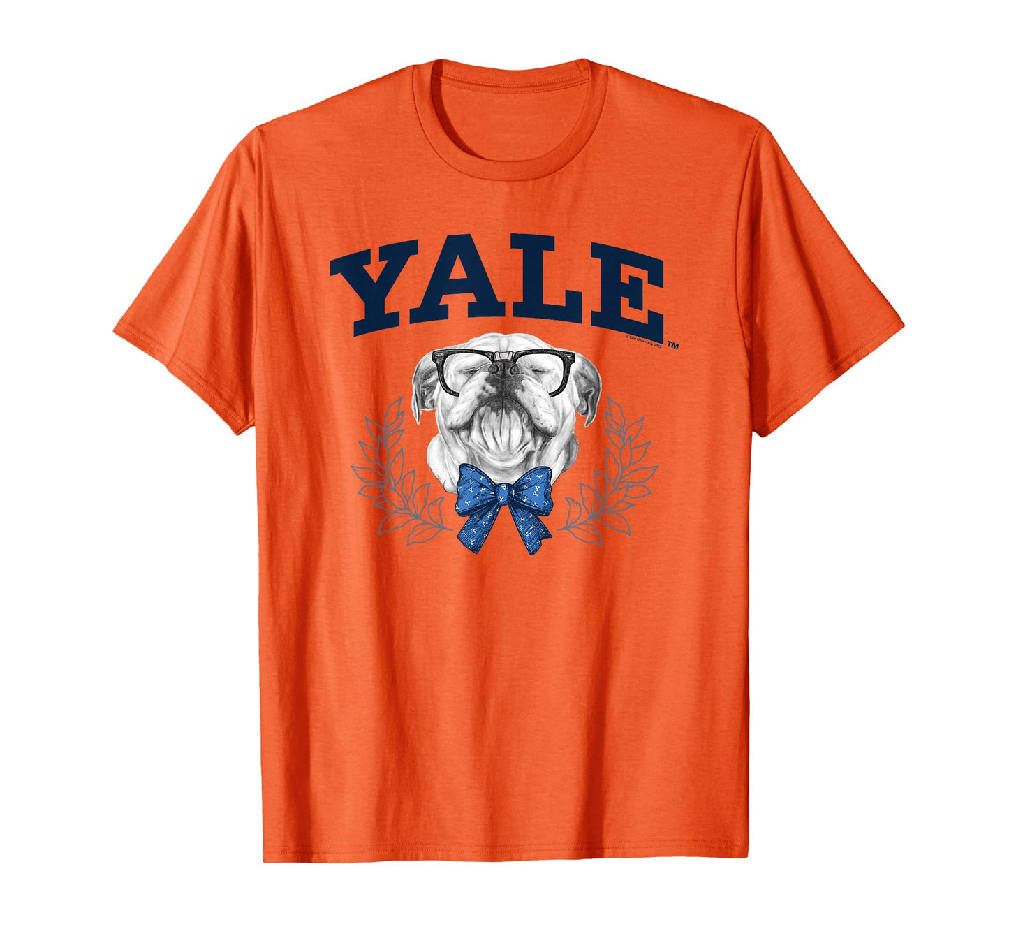 Yale University Bulldog Handsome Dan with Glasses and Bow T-Shirt