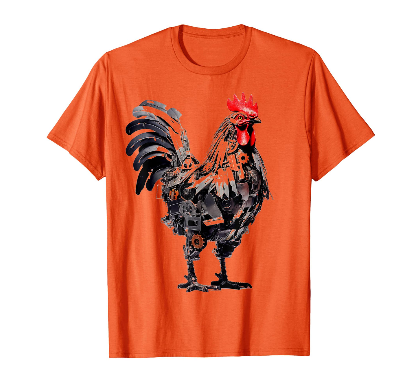 Chicken Robot Art Animal Lover Portrait Graphic Chicken T-Shirt