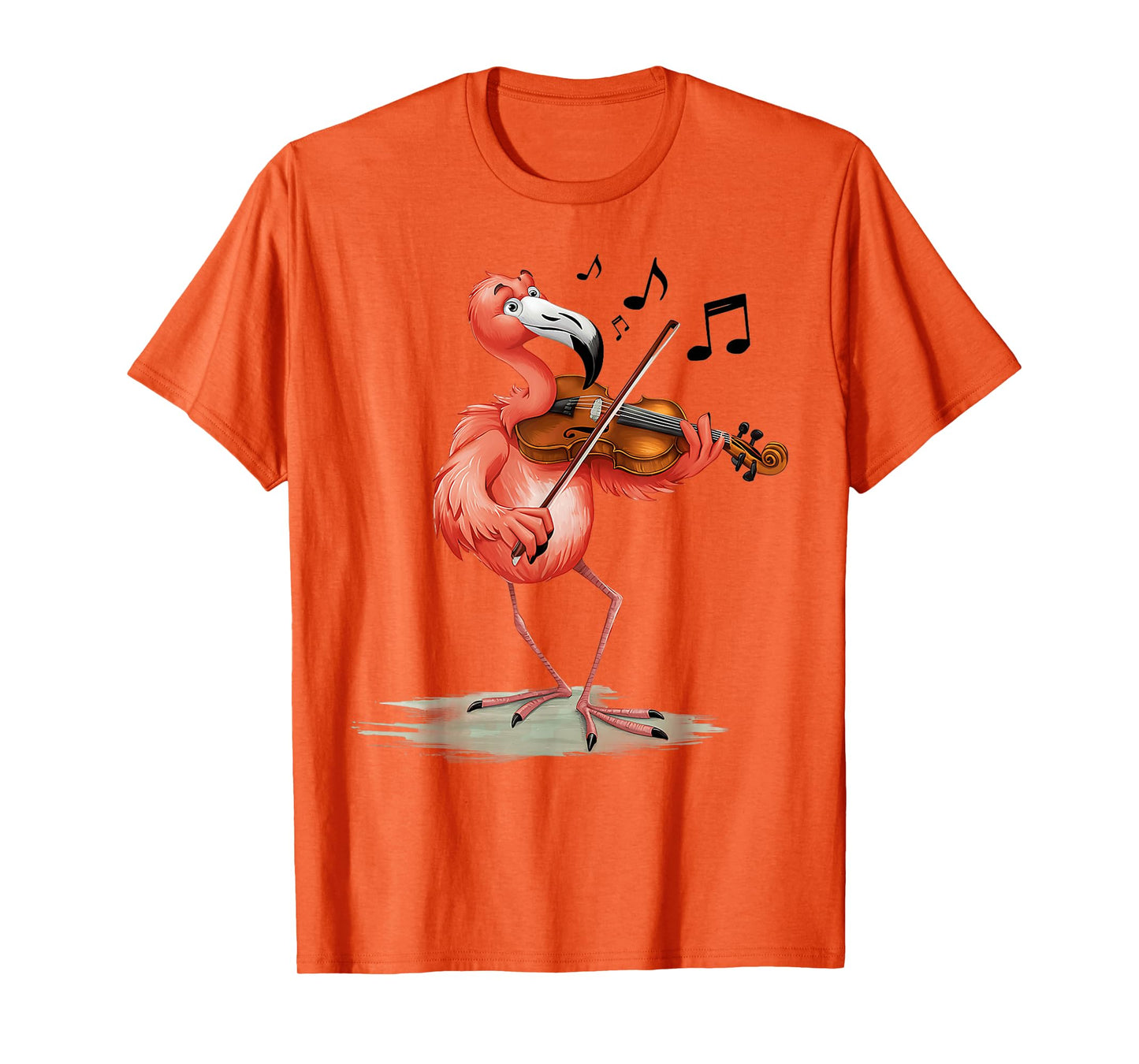 Funny Musician Violinist Cute Flamingo Playing Violin T-Shirt