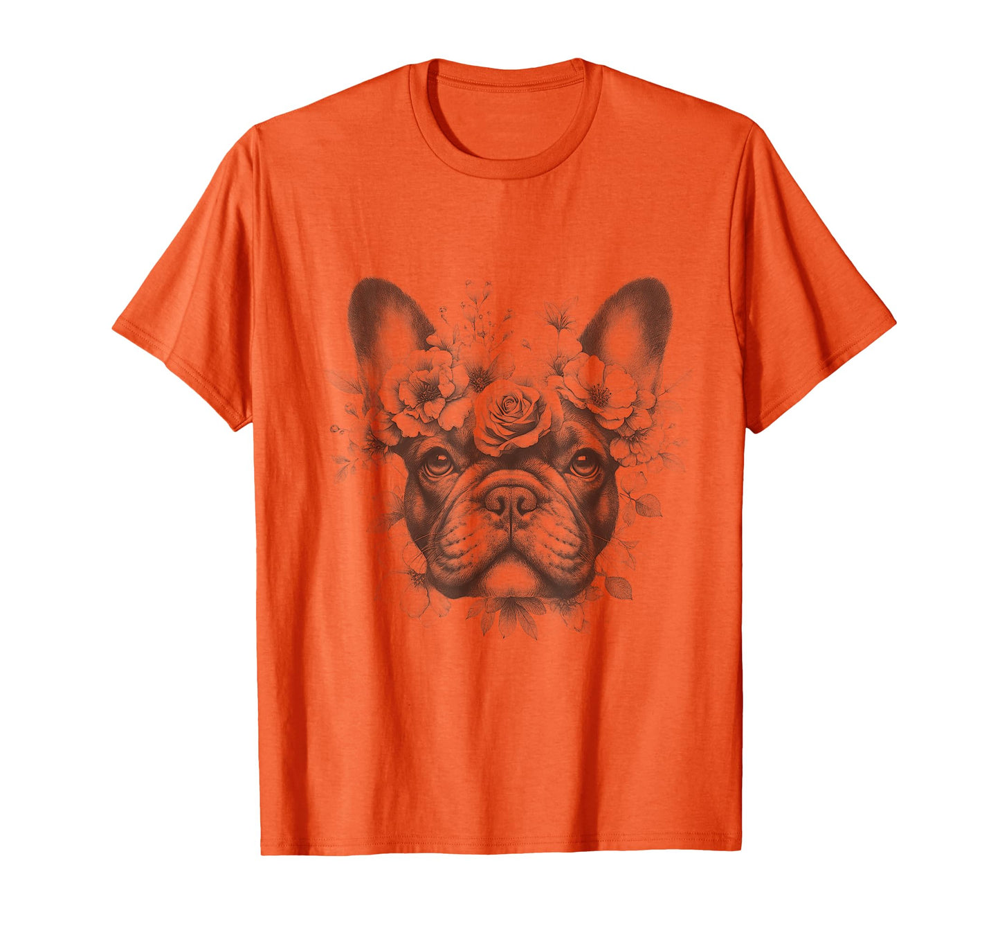 Floral French Bulldog Frenchie Flower Art For Men And Women T-Shirt