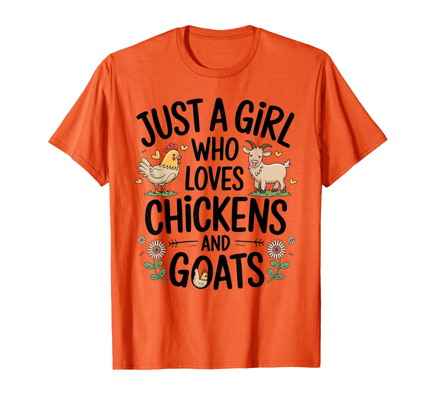 Just A Girl Who Loves Chicken And Goats Farming Farmer Women T-Shirt