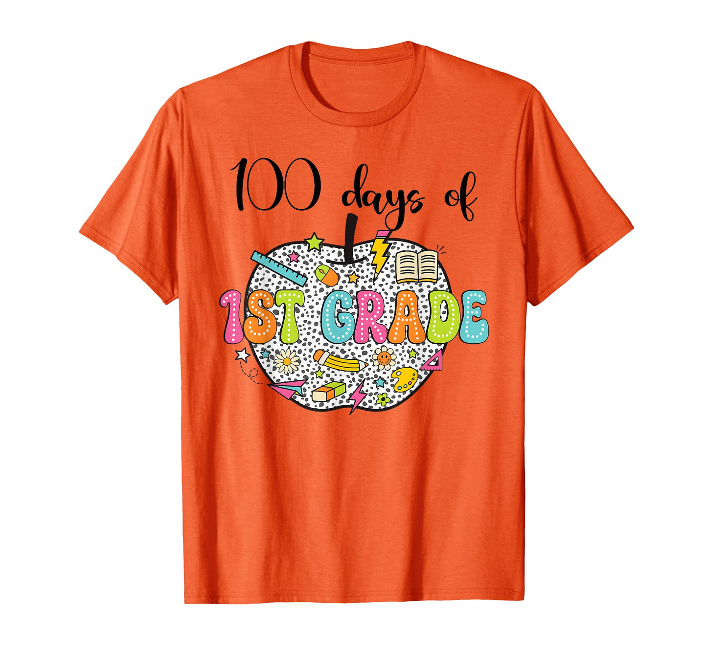 100th day of school shirt 100 days of 1st grade Bow Apple T-Shirt