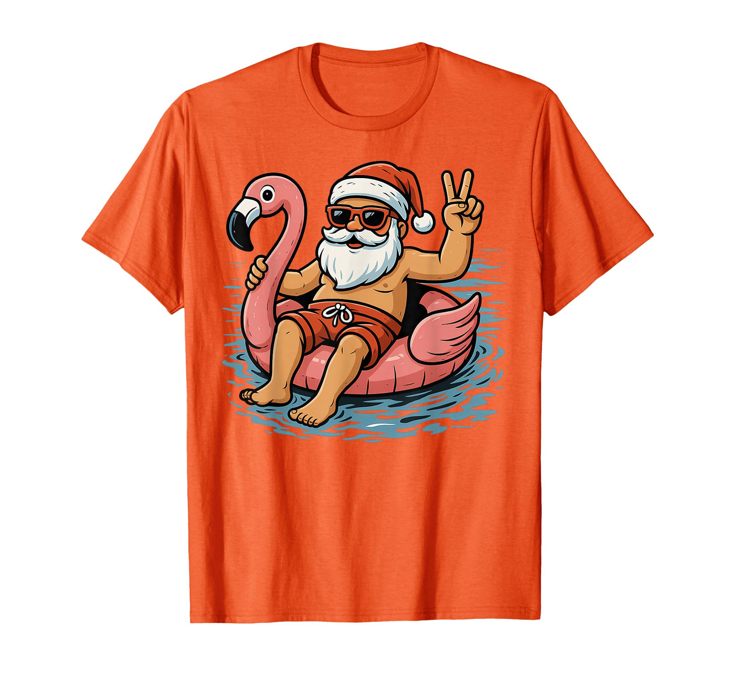 Christmas In July Santa Flamingo Summer Xmas Boys Kids T-Shirt