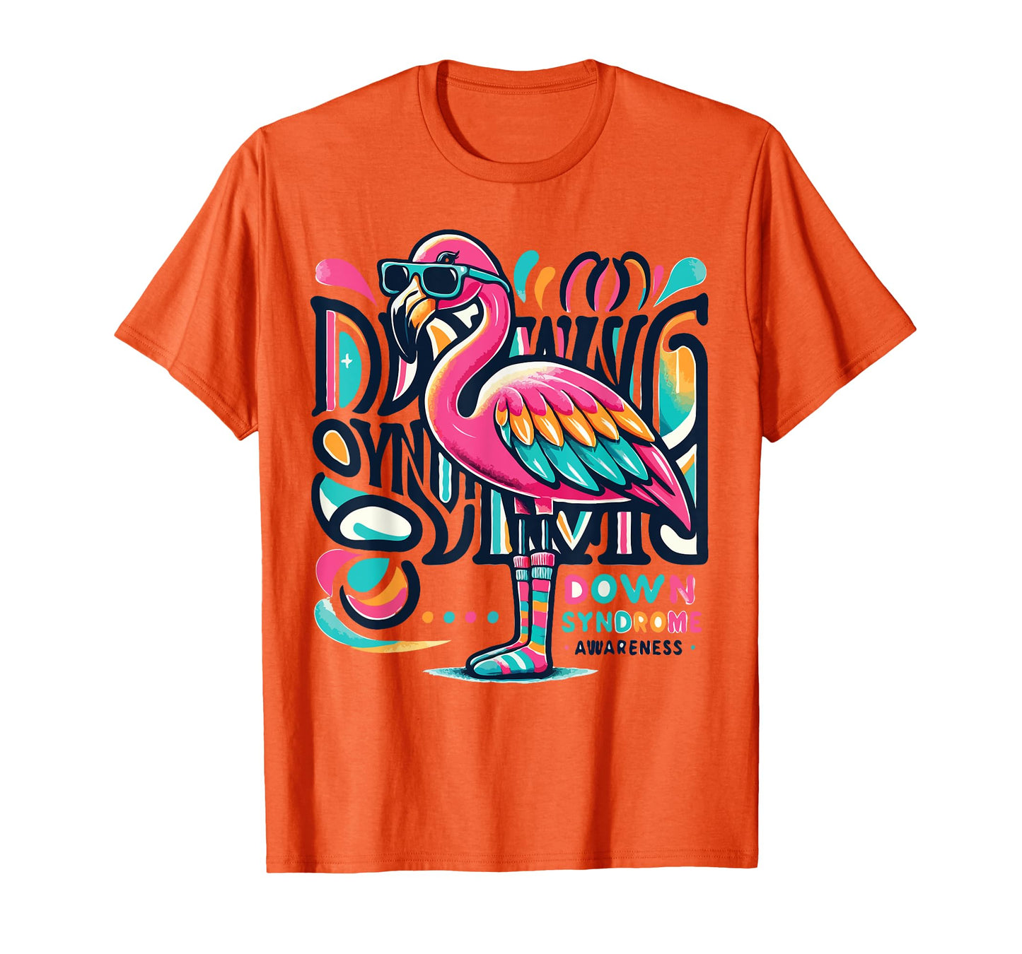 Flamingo Down Syndrome Awareness Adult Health Women Kids T-Shirt